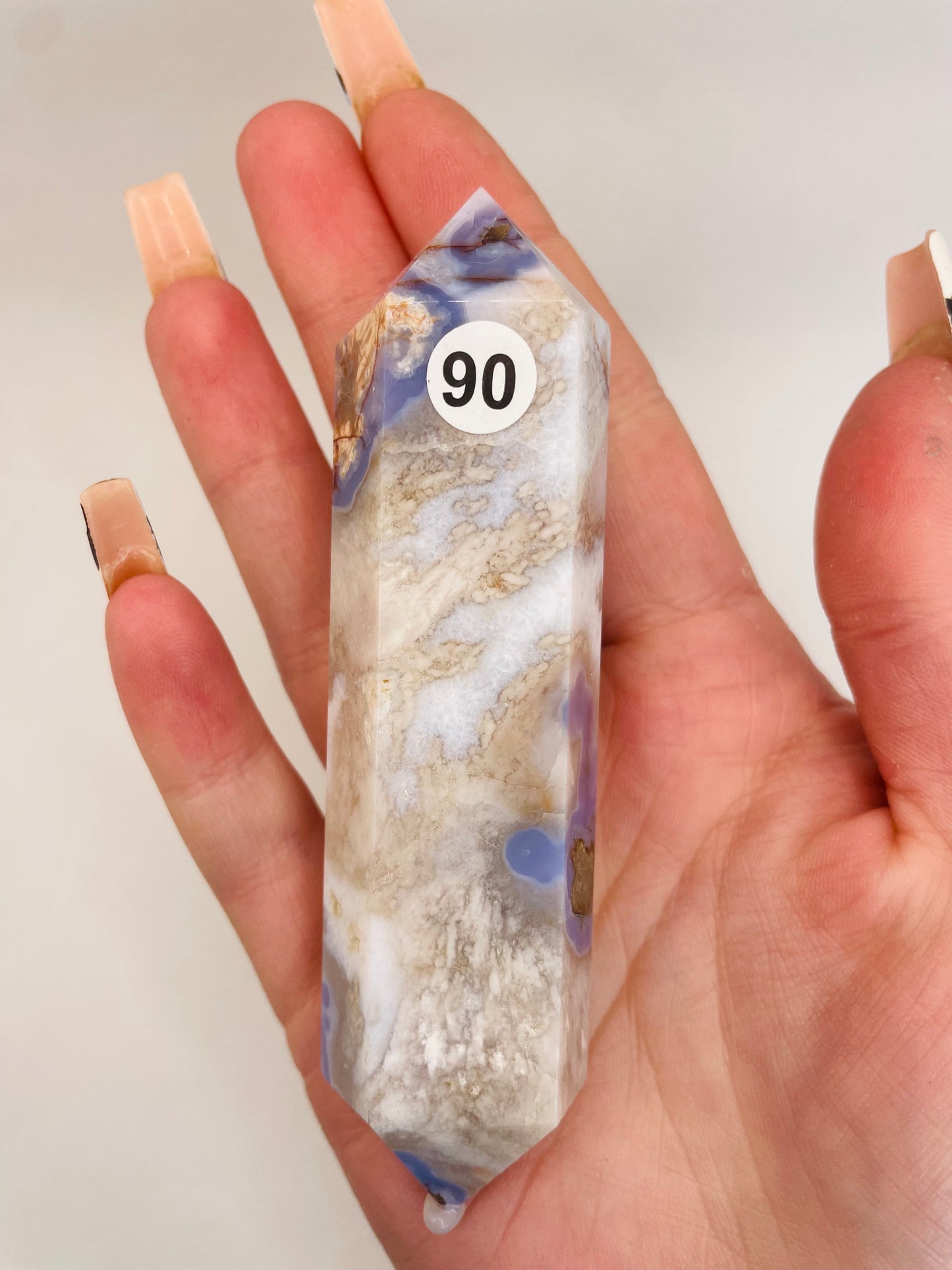 Blue flower Agate Double Points