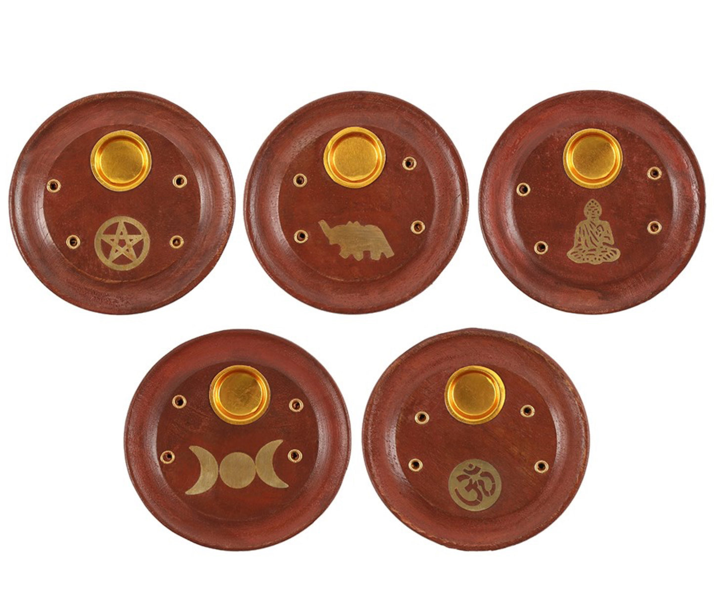 Round Wooden Incense Ash Catcher