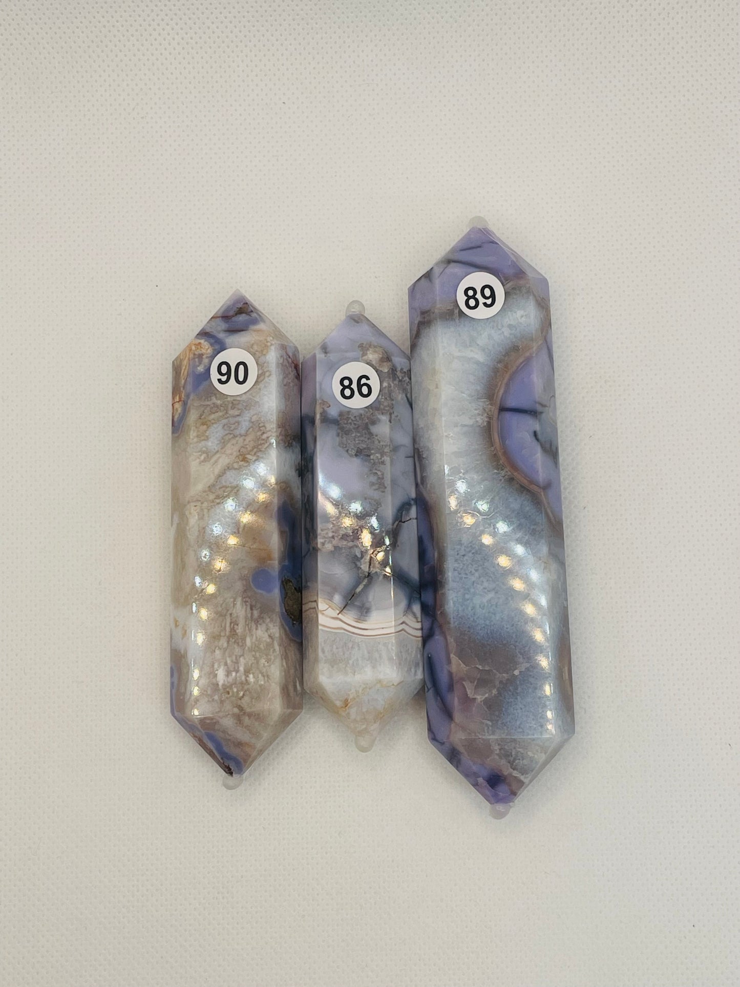 Blue flower Agate Double Points