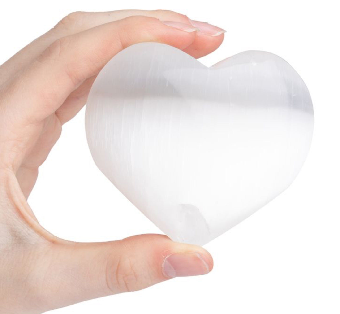 Selenite Puff Heart - 7cm