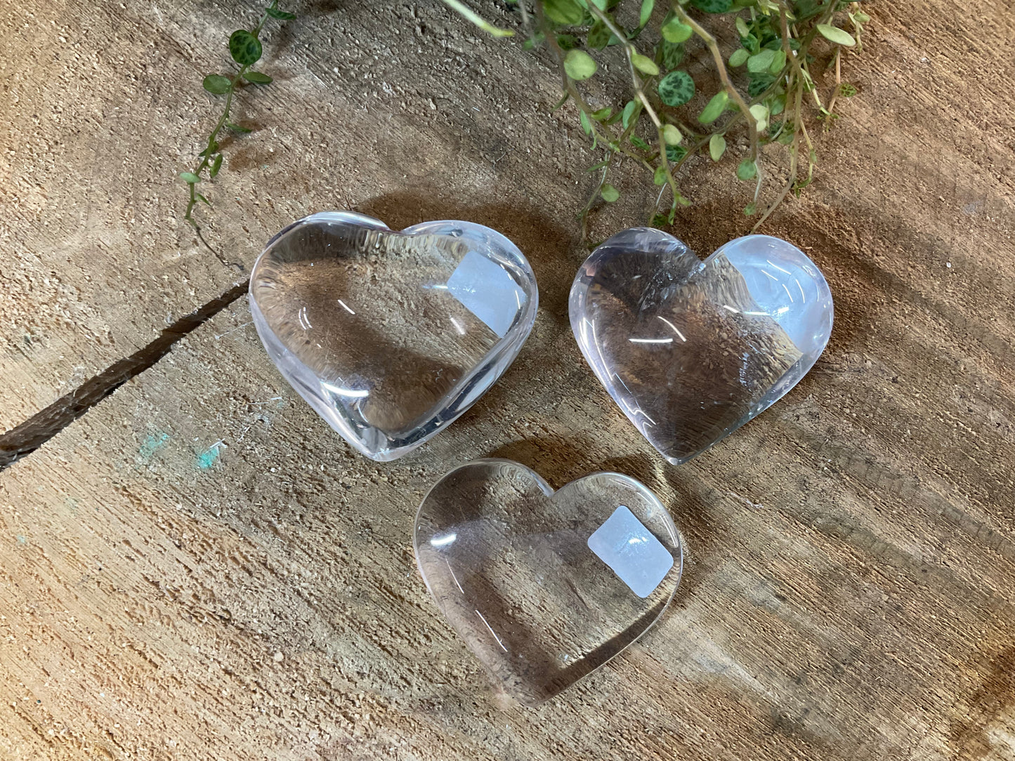 Clear Quartz Hearts