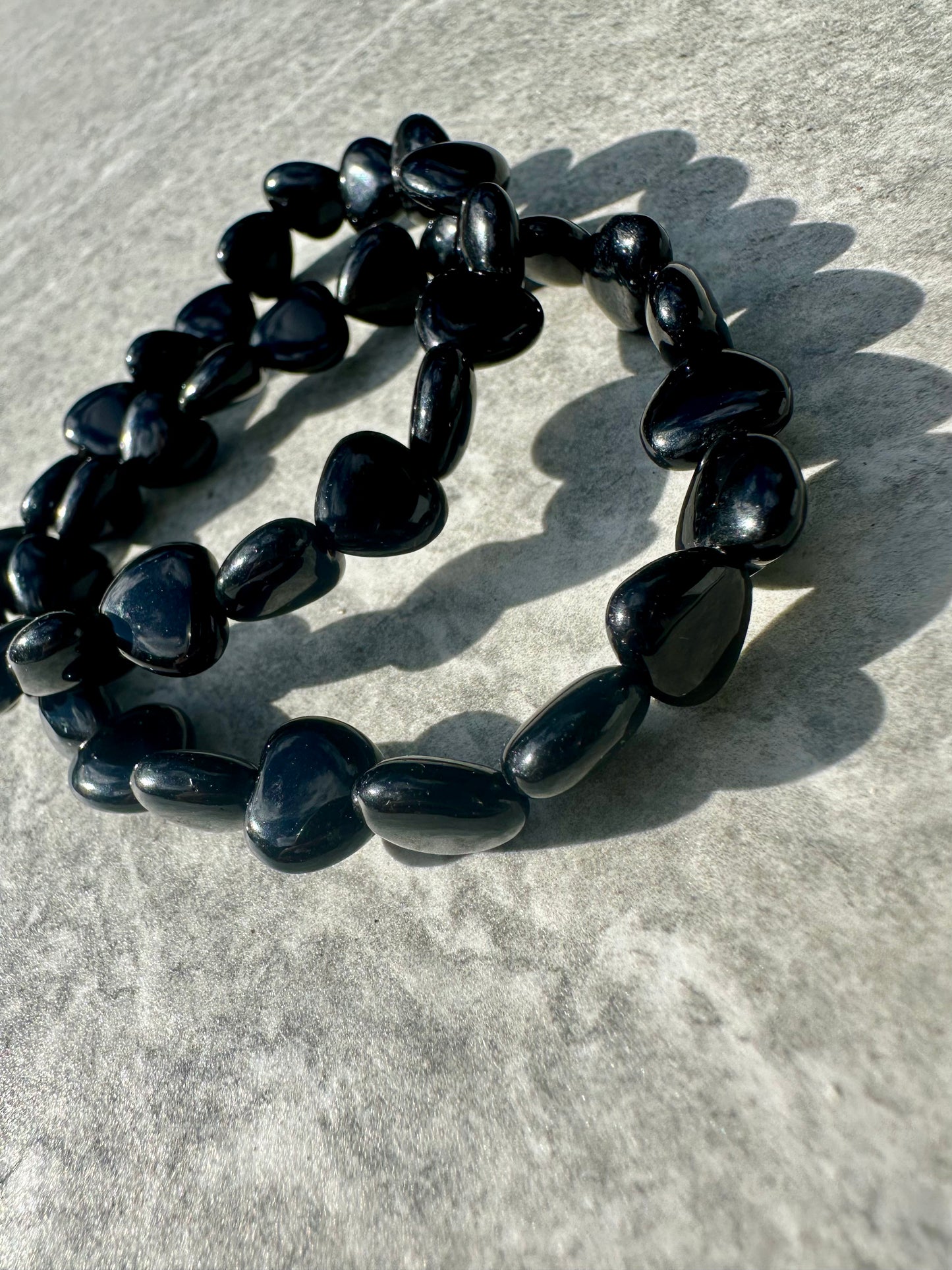 Obsidian Heart Bracelets