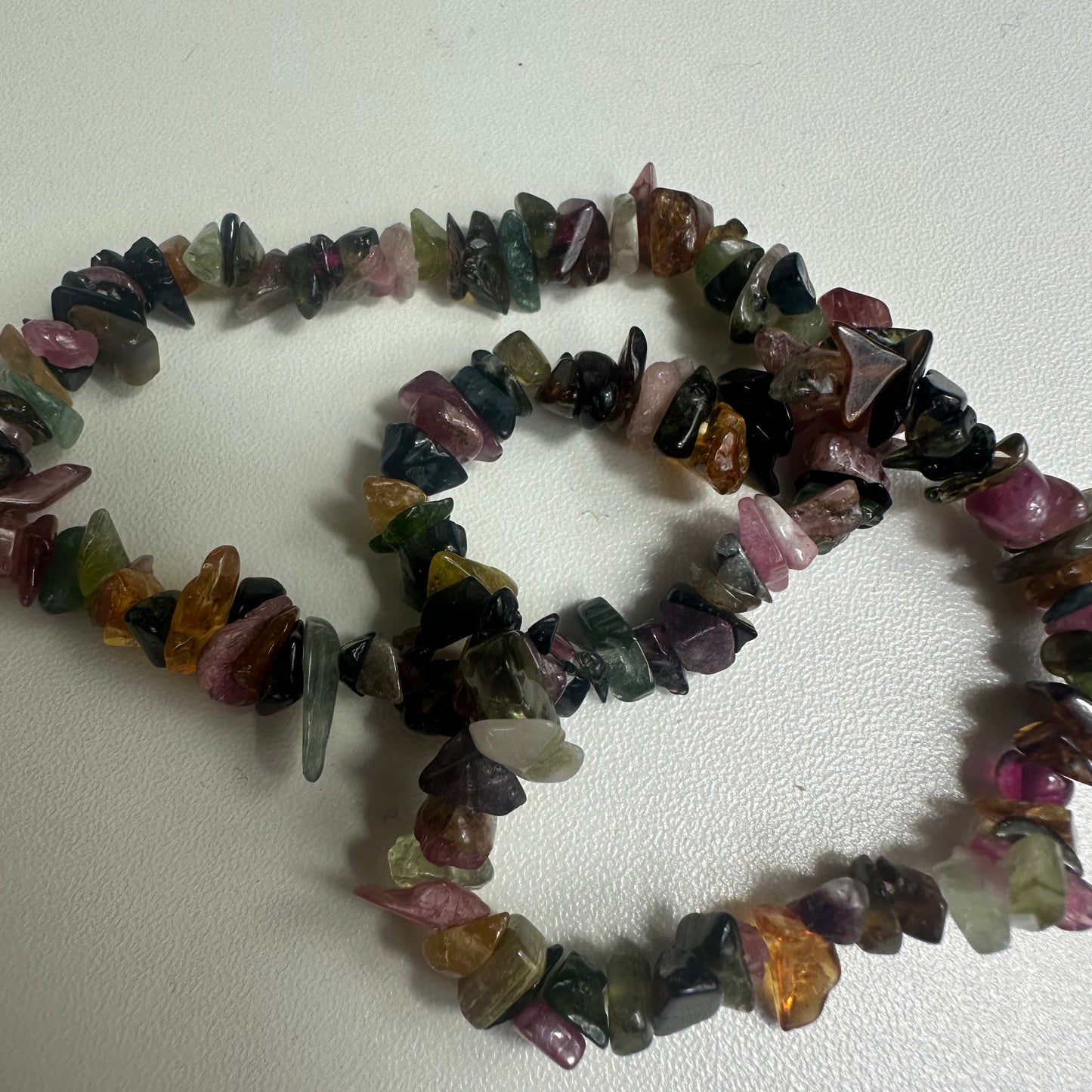 Watermelon Tourmaline Chipped Bracelets