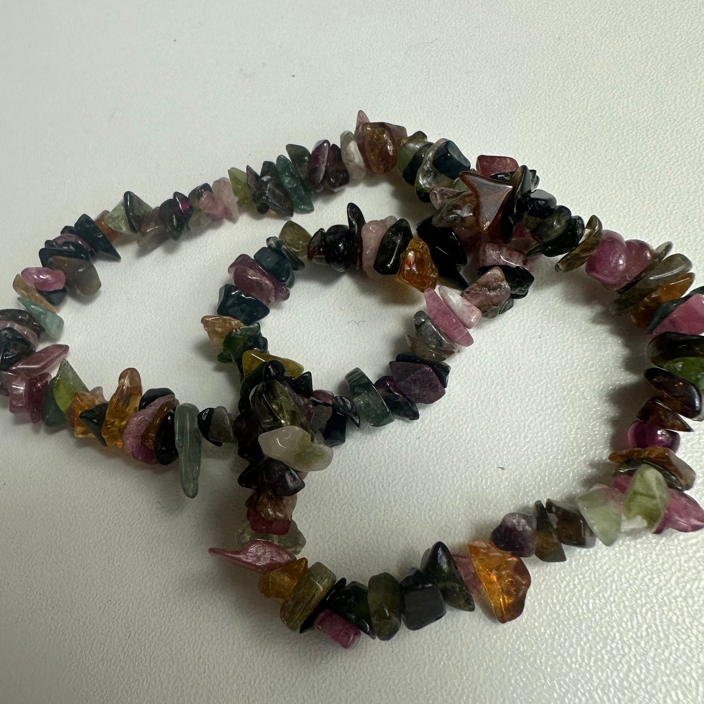 Watermelon Tourmaline Chipped Bracelets