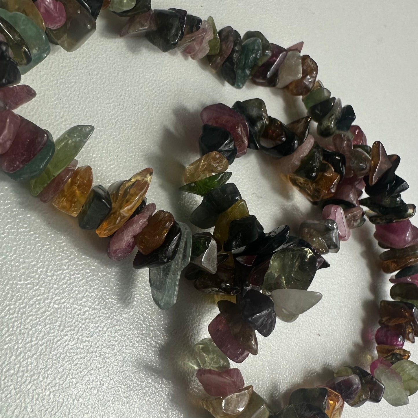 Watermelon Tourmaline Chipped Bracelets