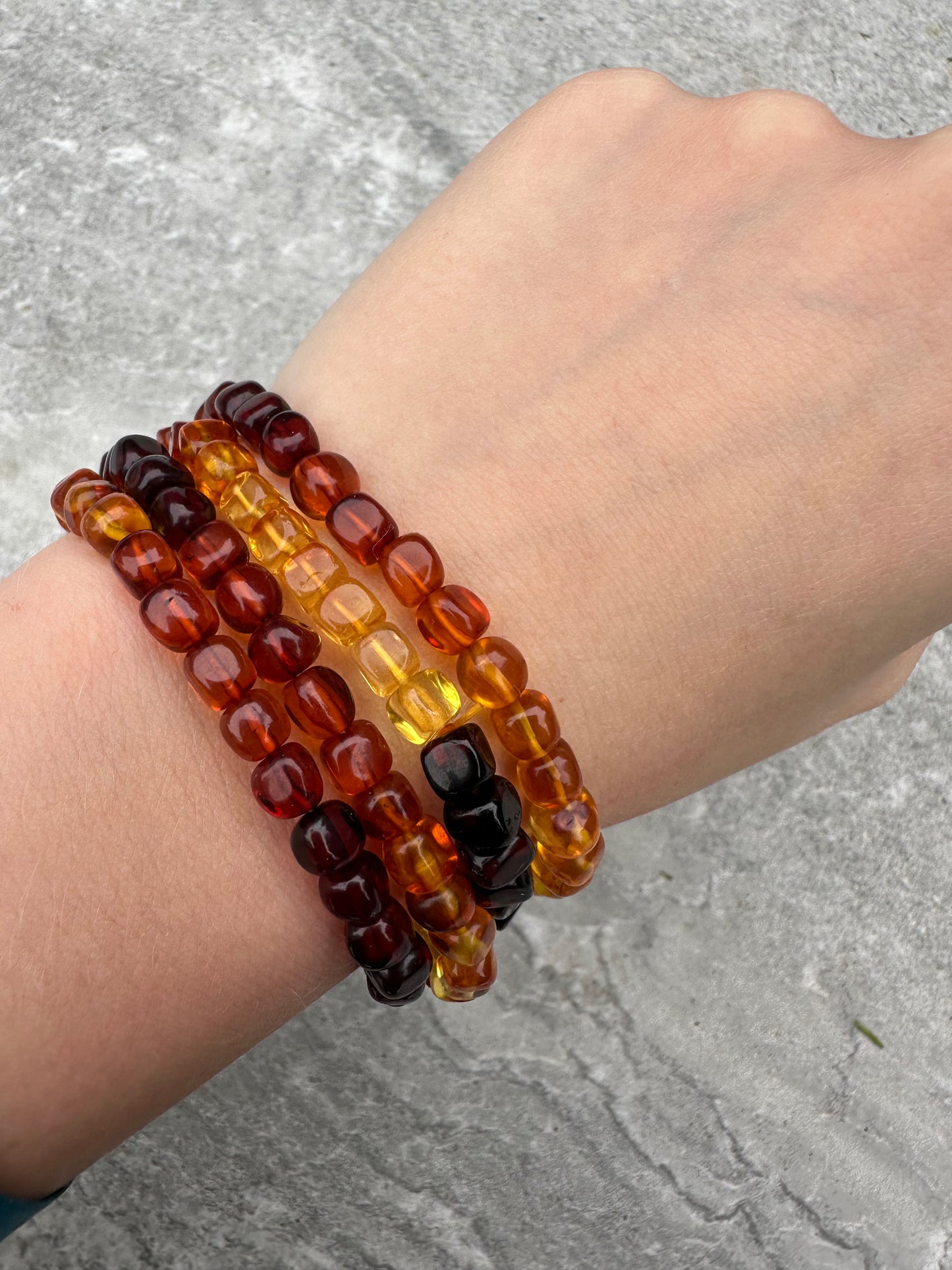Mixed Amber Bracelets 6mm