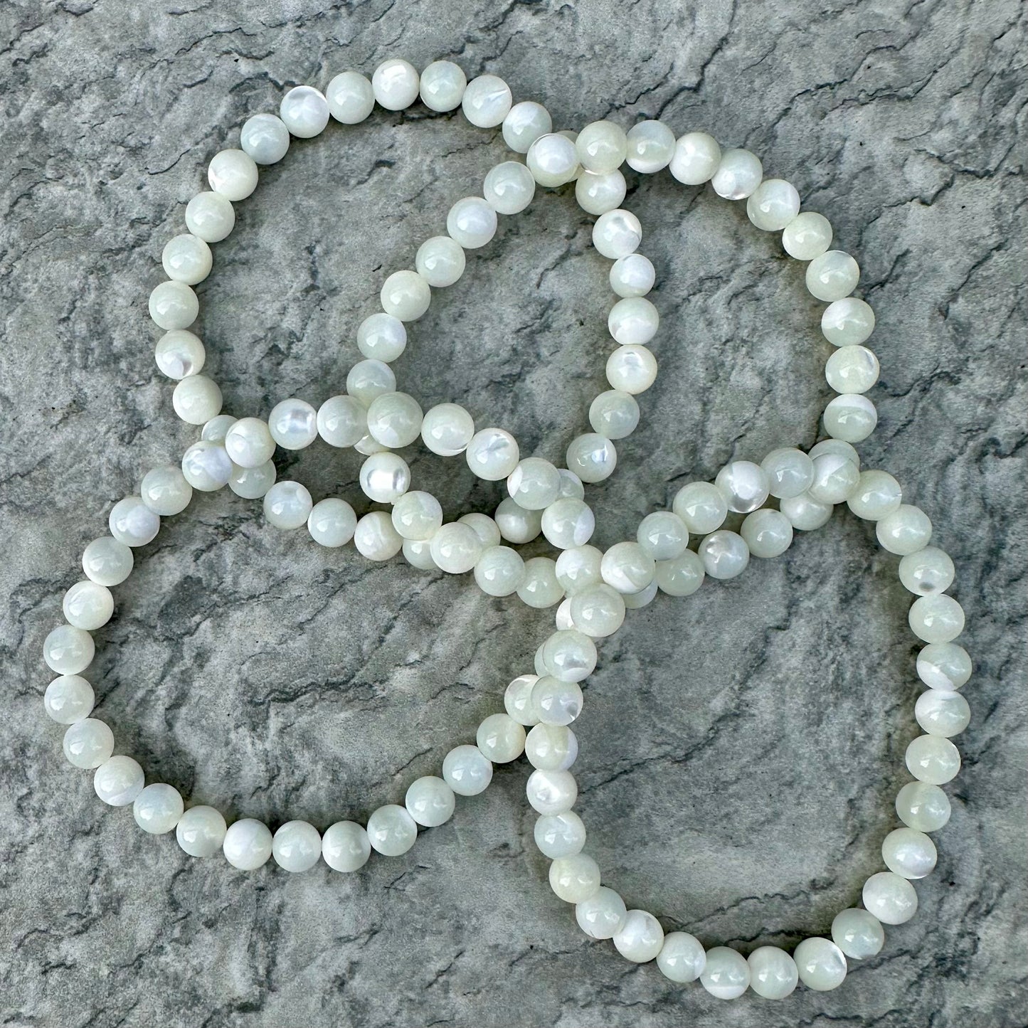 White Shell Bracelets 6mm