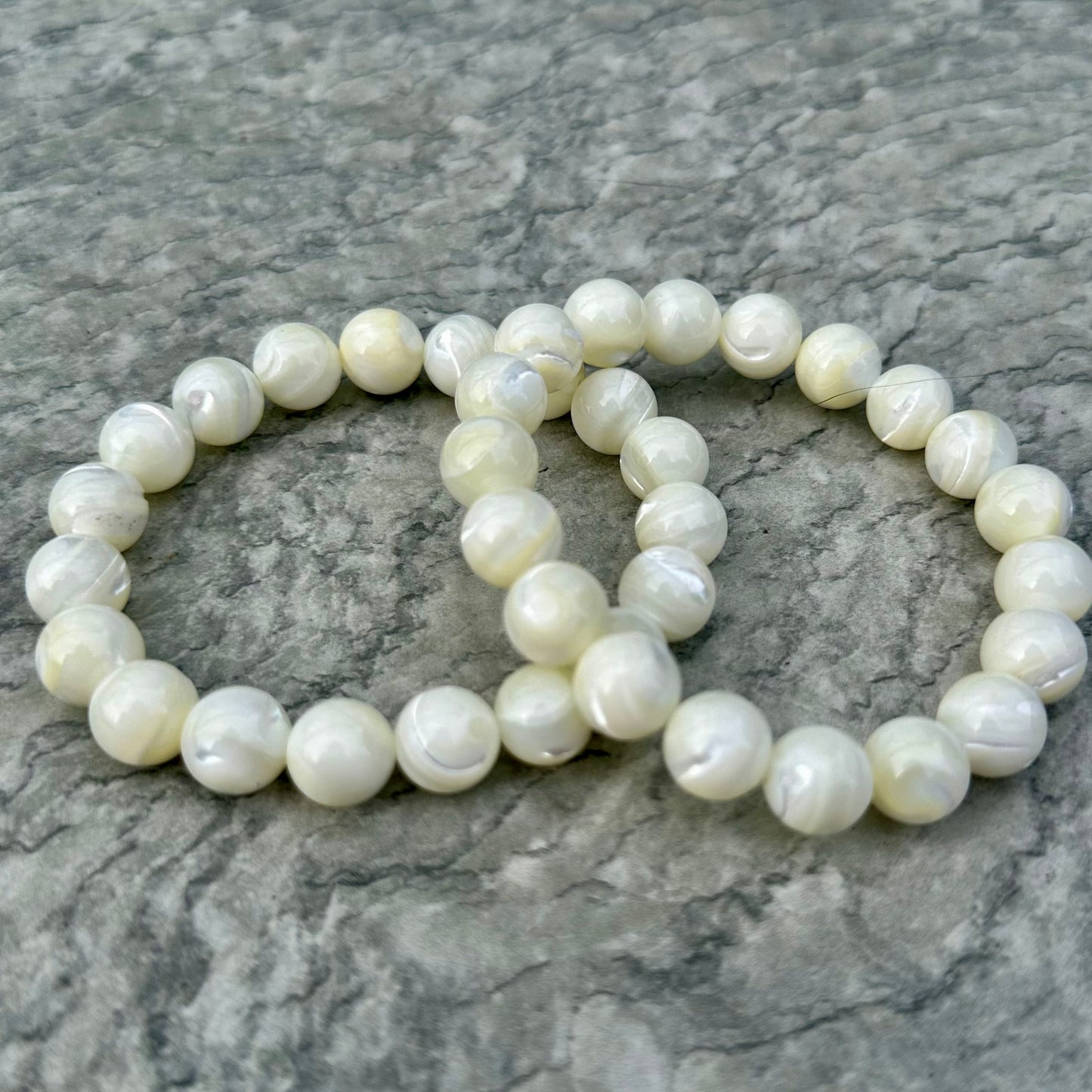 White Shell Bracelets 10mm