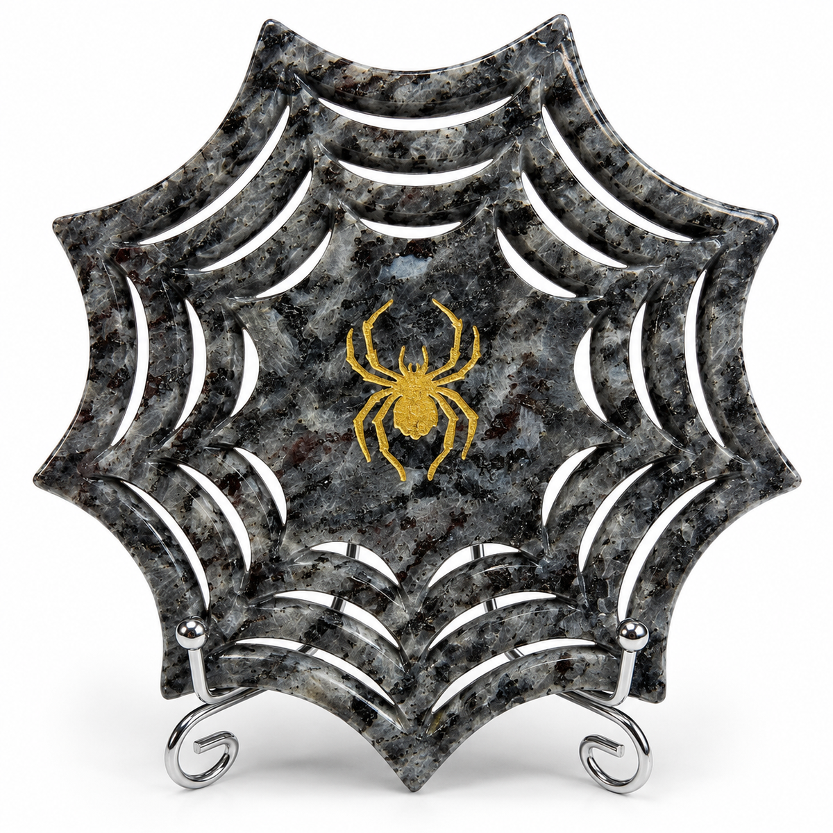 Labradorite Spider Web Carving 15.5cm 246g