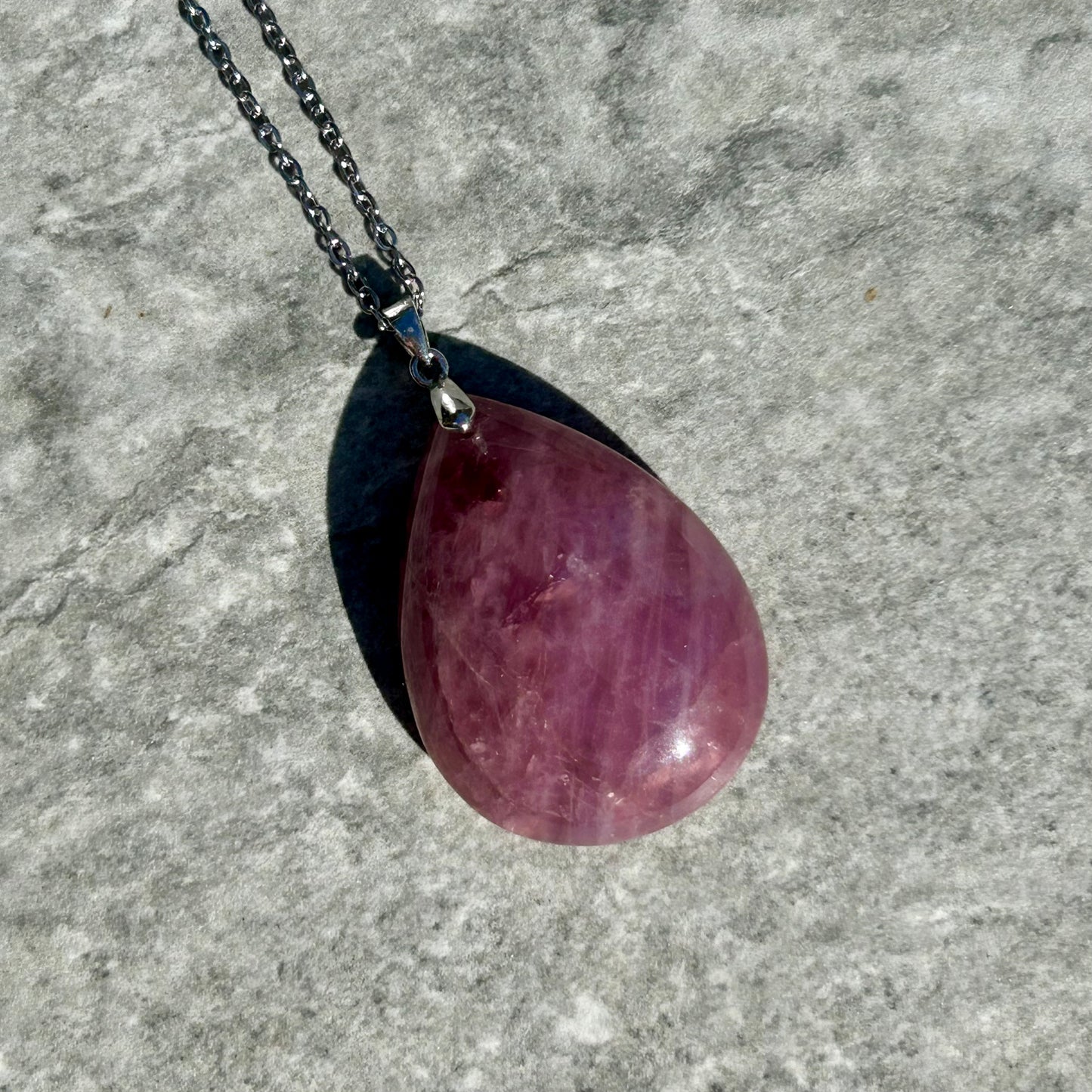 925 Lavender Rose Quartz Pendant