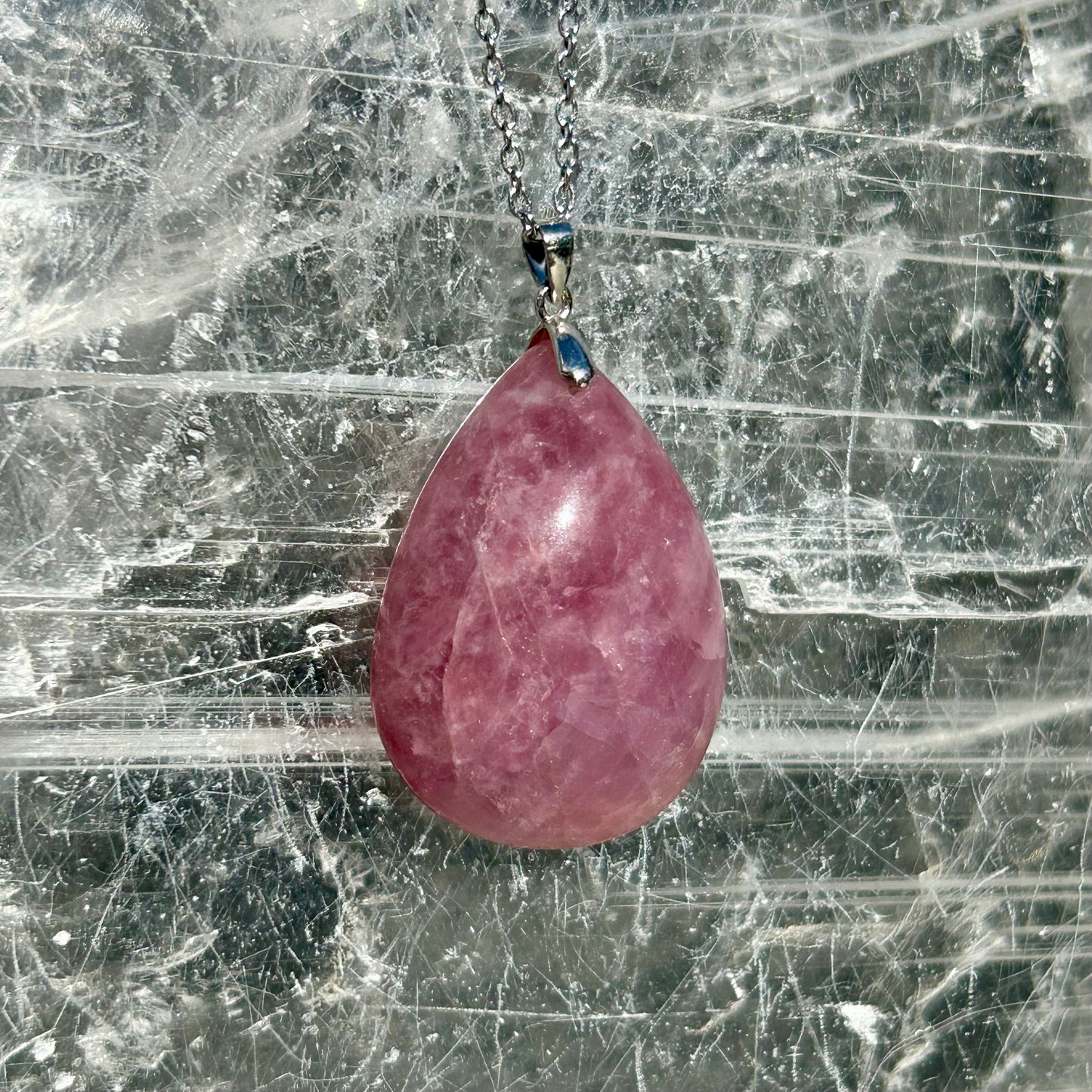 925 Lavender Rose Quartz Pendant