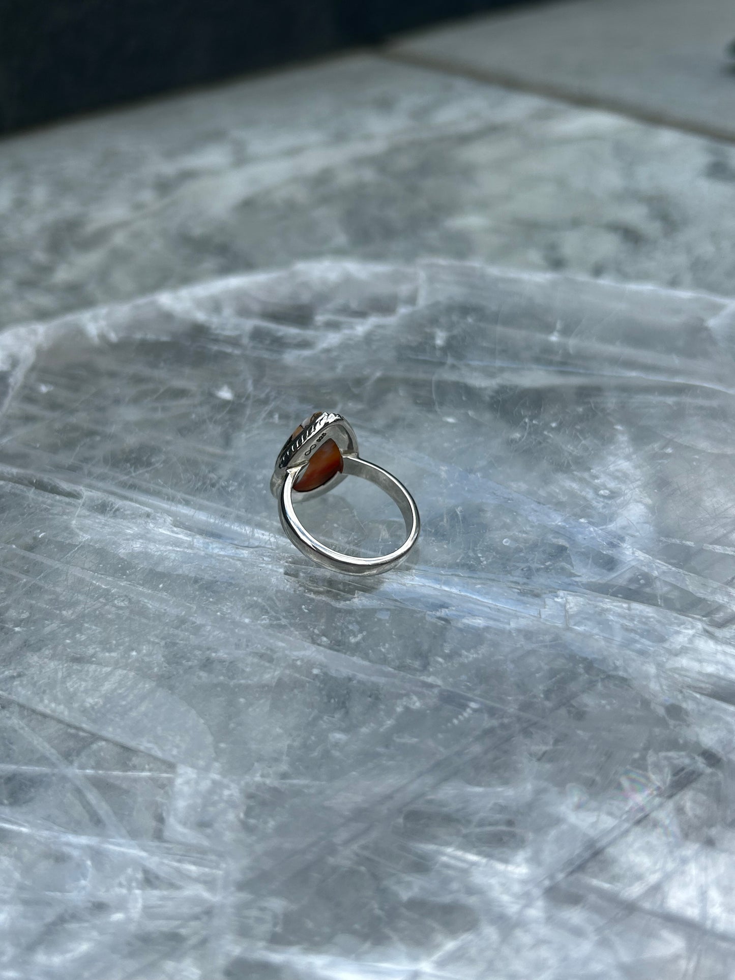 925 Oyster Turquoise Ring Size M