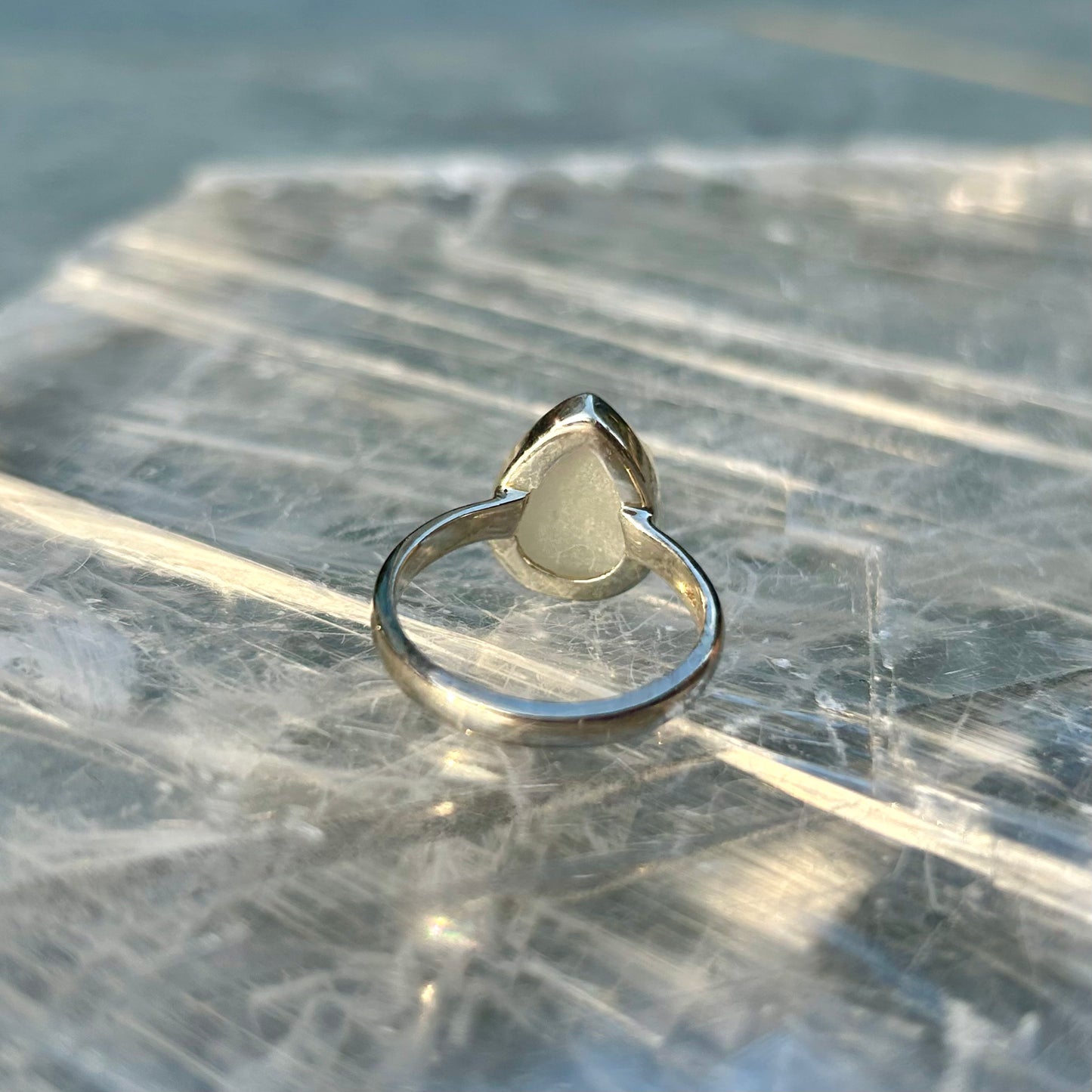 925 Libyan Desert Glass Ring Size P