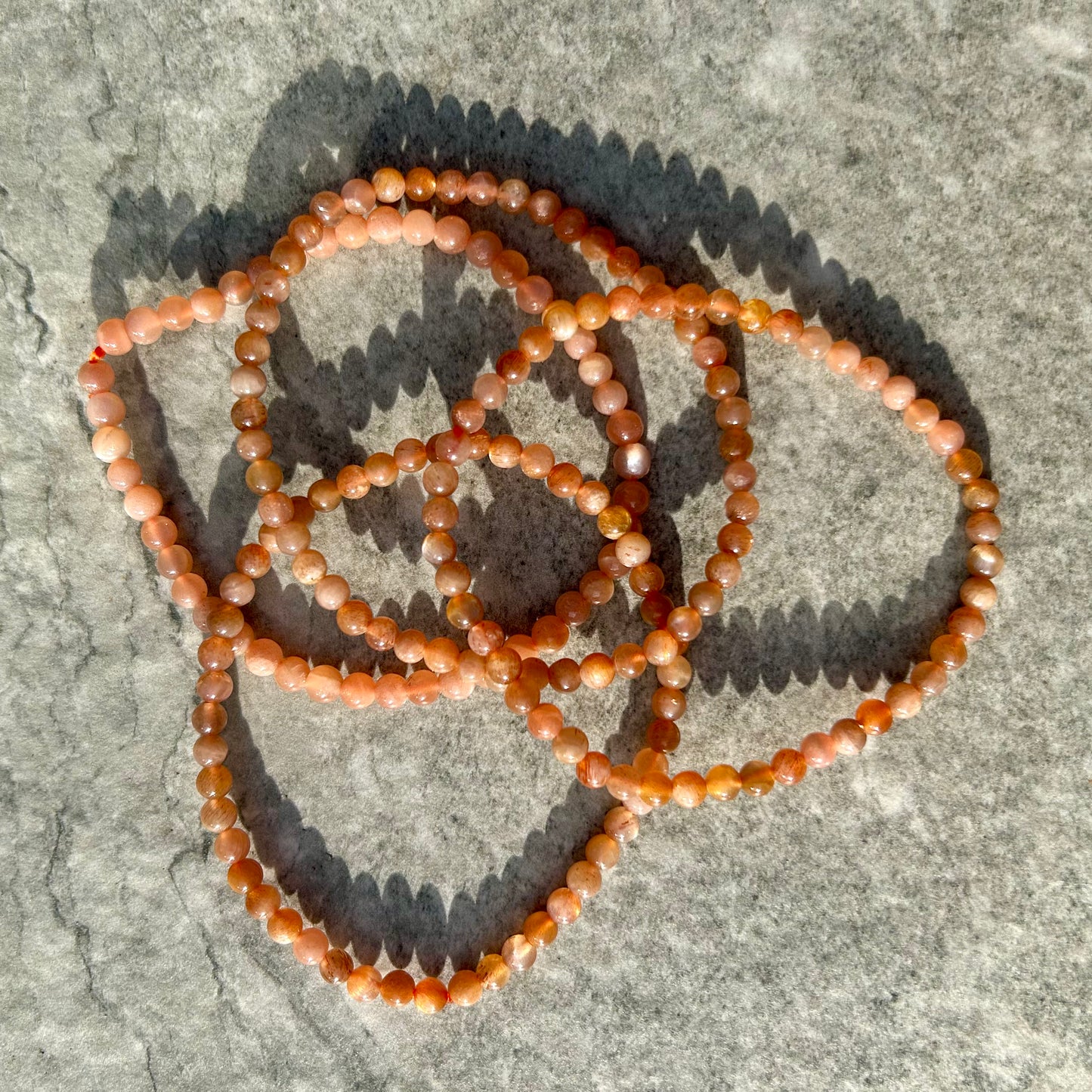 Facted Cut Sunstone Bracelet 4mm