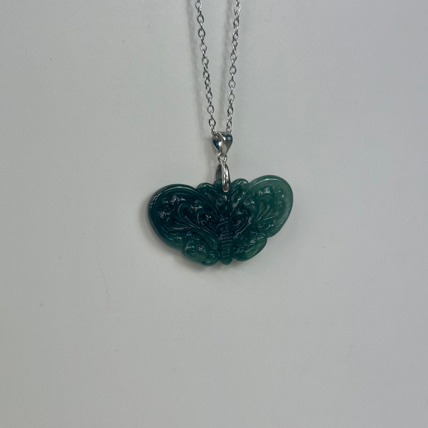 Jade Butterfly Carving Pendant