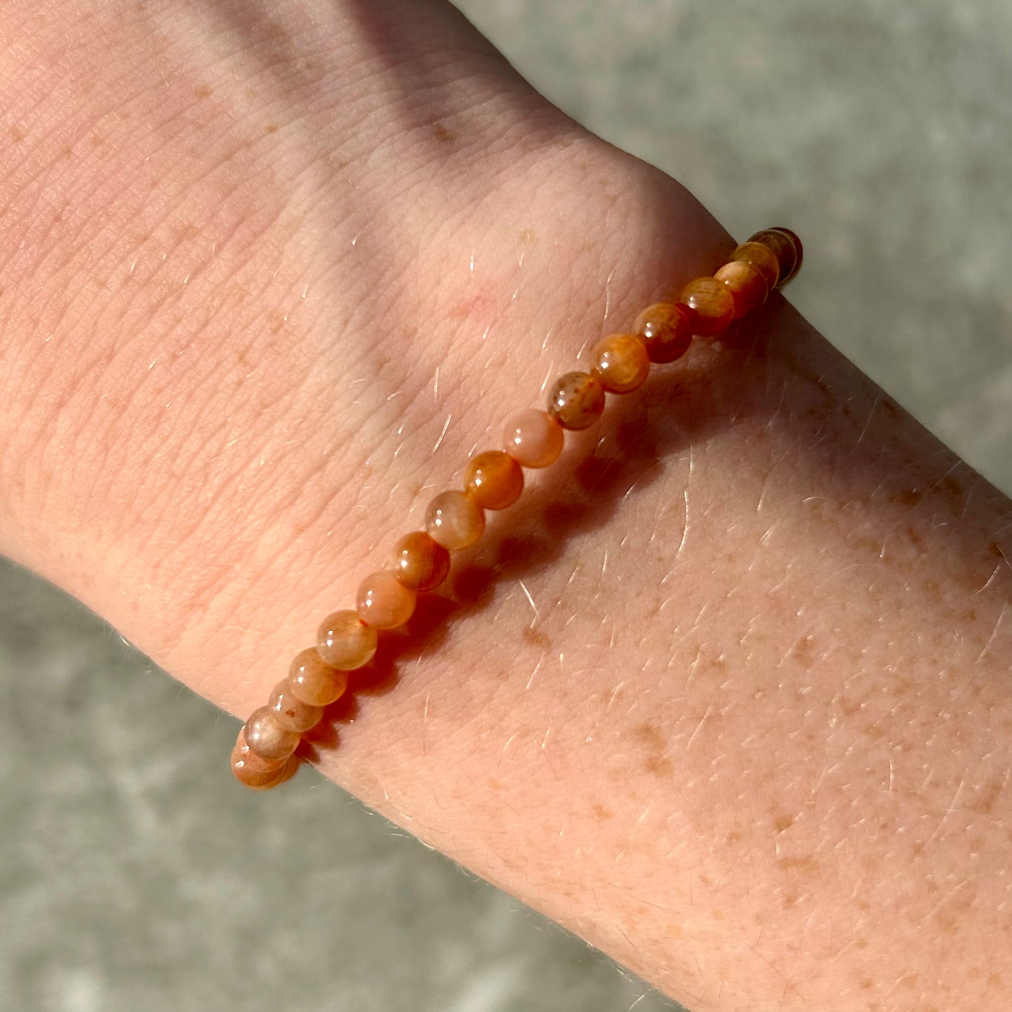 Facted Cut Sunstone Bracelet 4mm