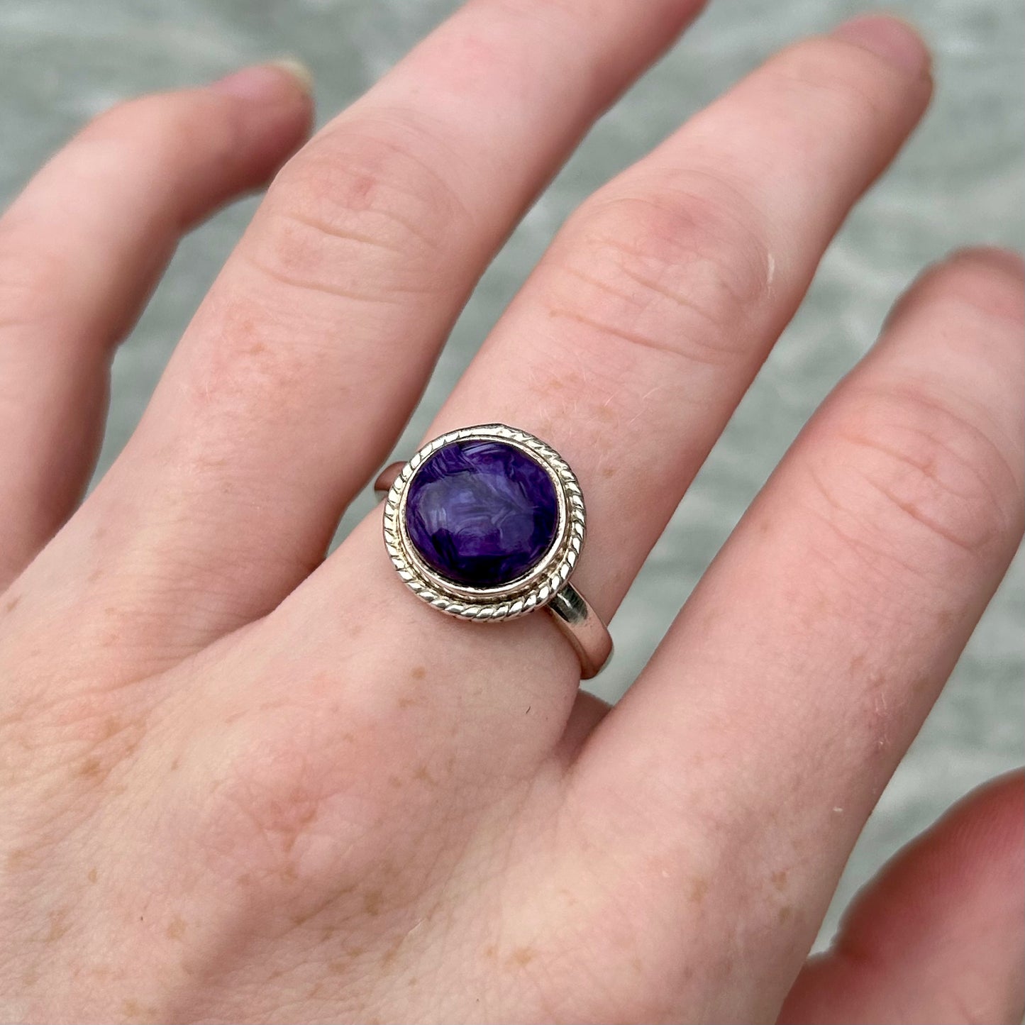 Charolite 925 Ring Size P
