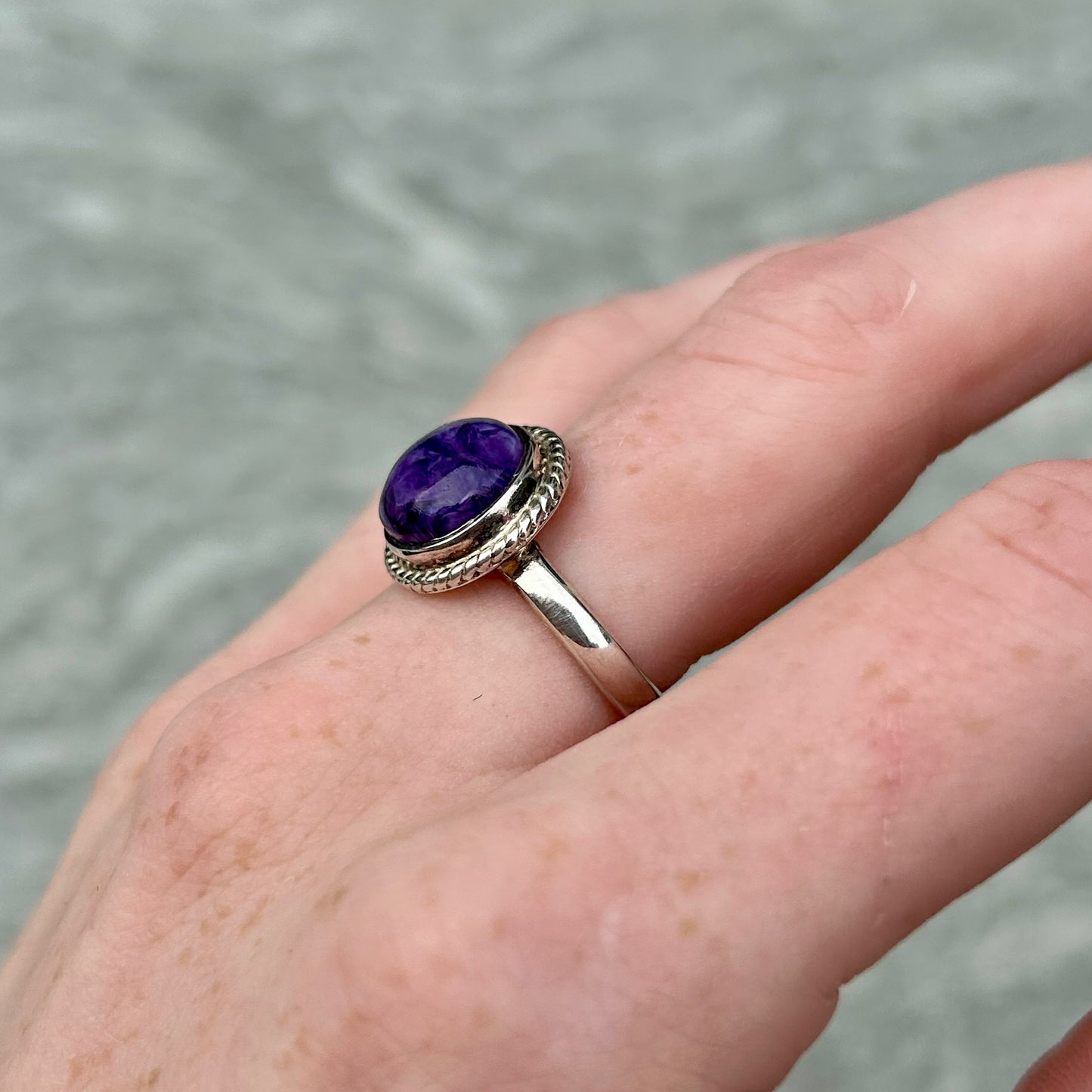 Charolite 925 Ring Size P