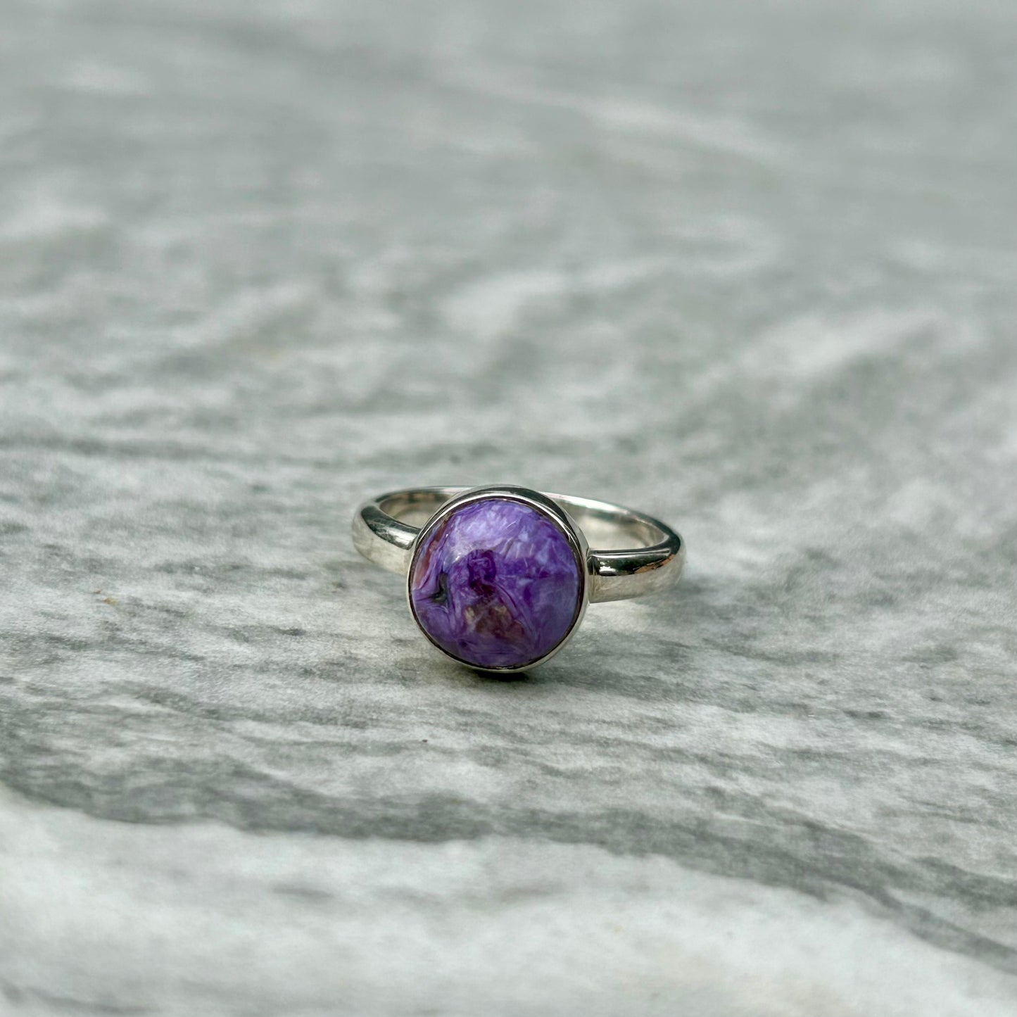 Charolite 925 Ring Size L