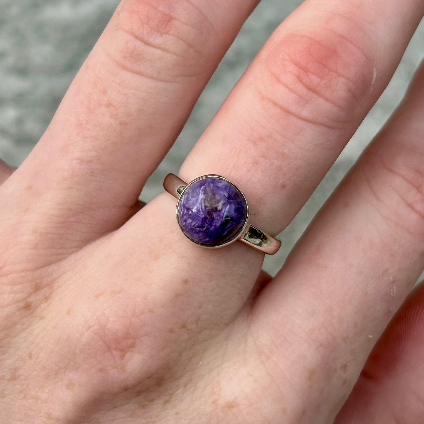 Charolite 925 Ring Size L