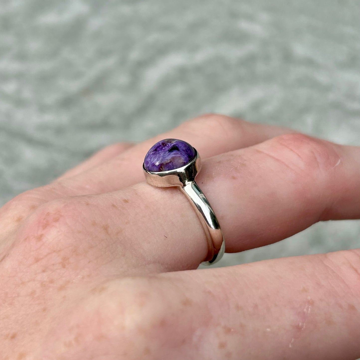 Charolite 925 Ring Size L