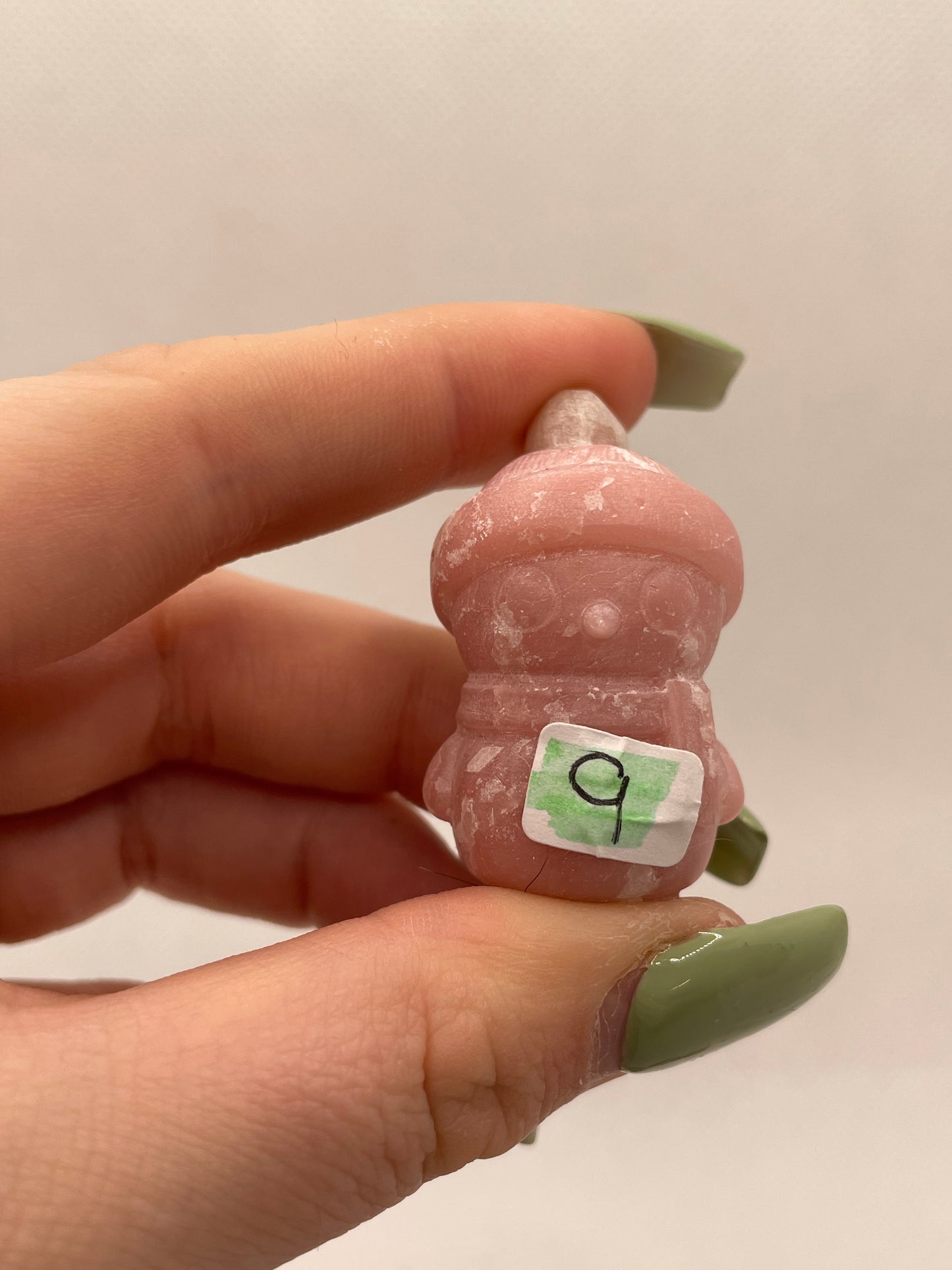 Pink Opal Penguin Crystal Carving