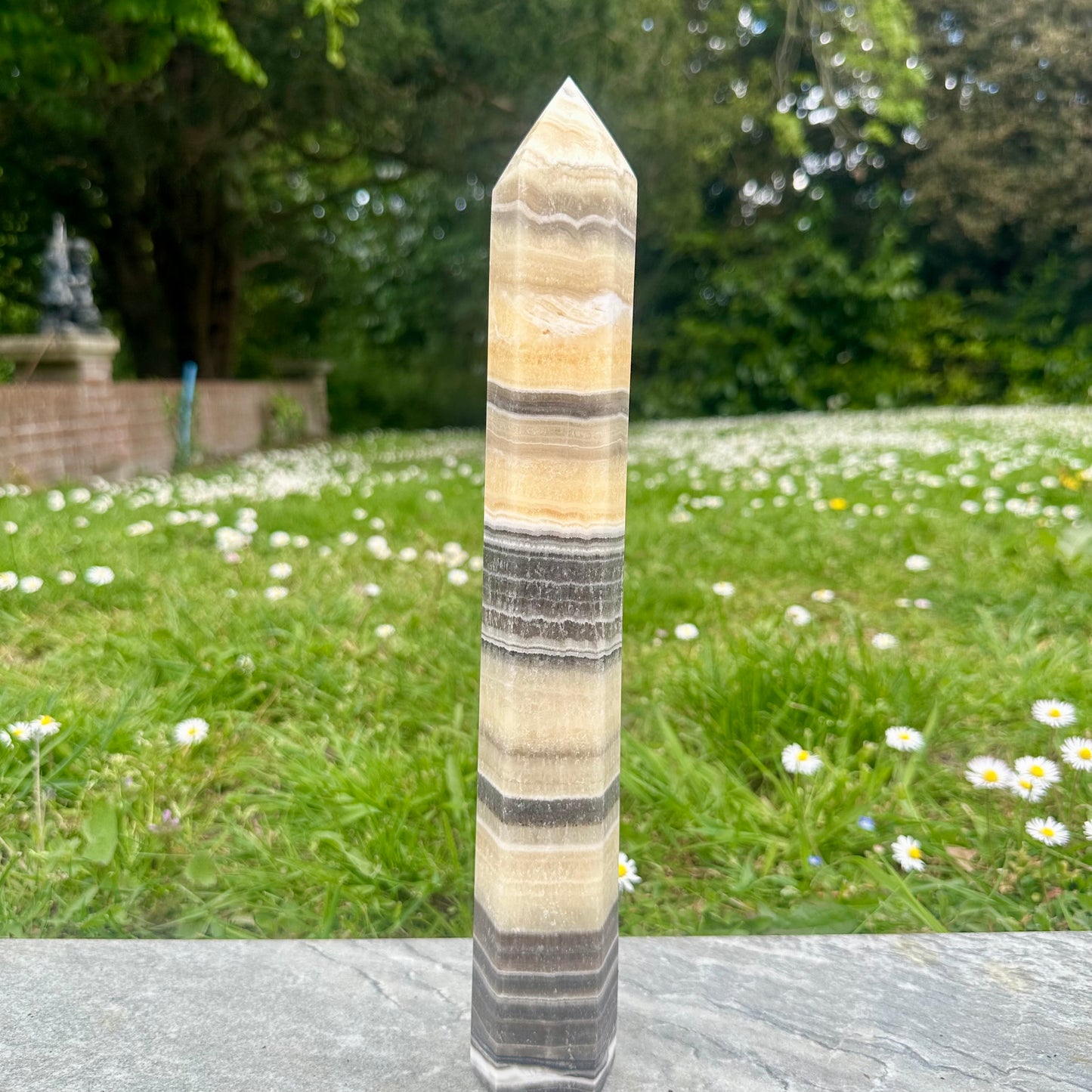 Orange Calcite & Zebra Jasper Tower (31cm Tall)