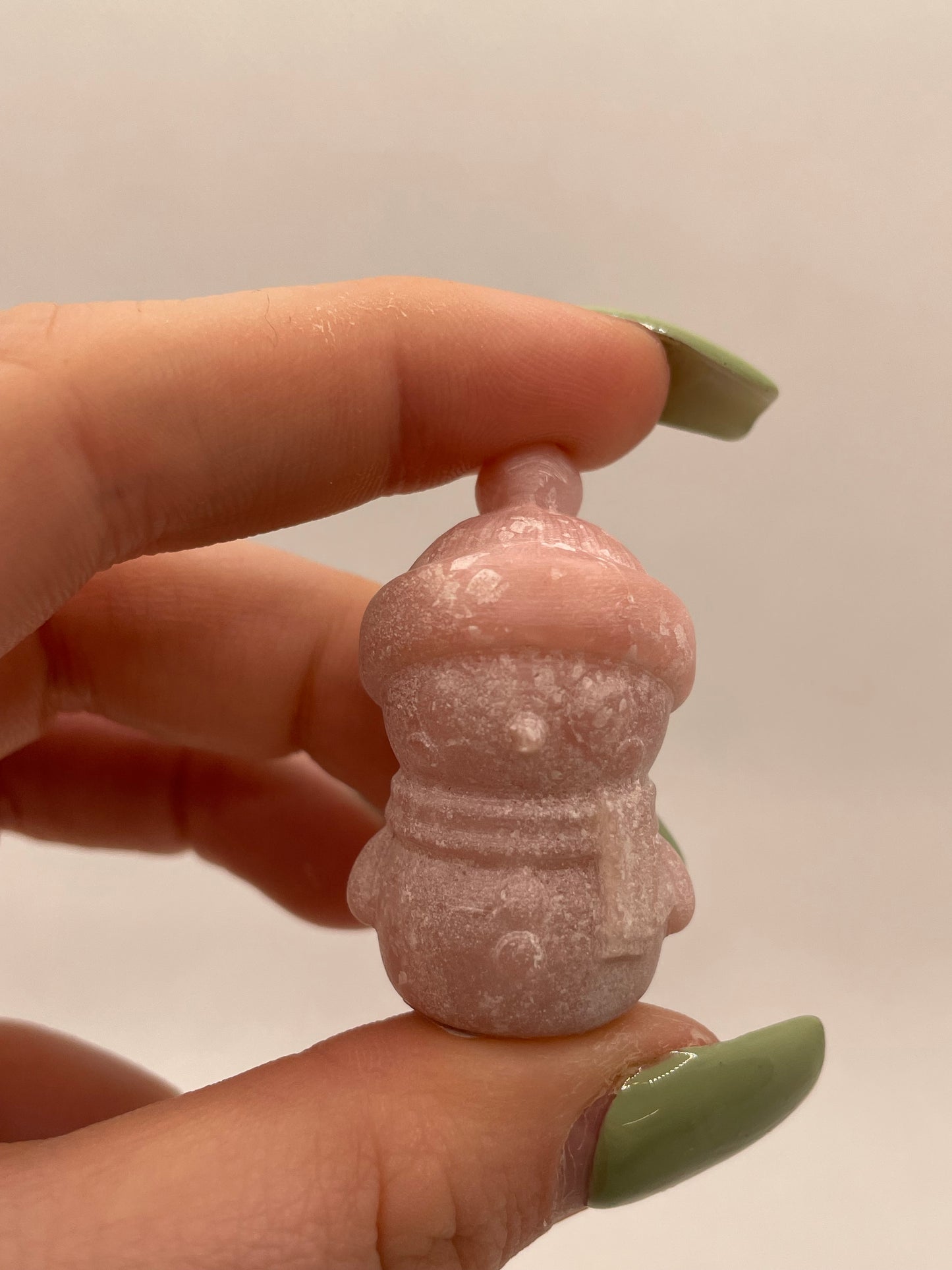 Pink Opal Penguin Crystal Carving