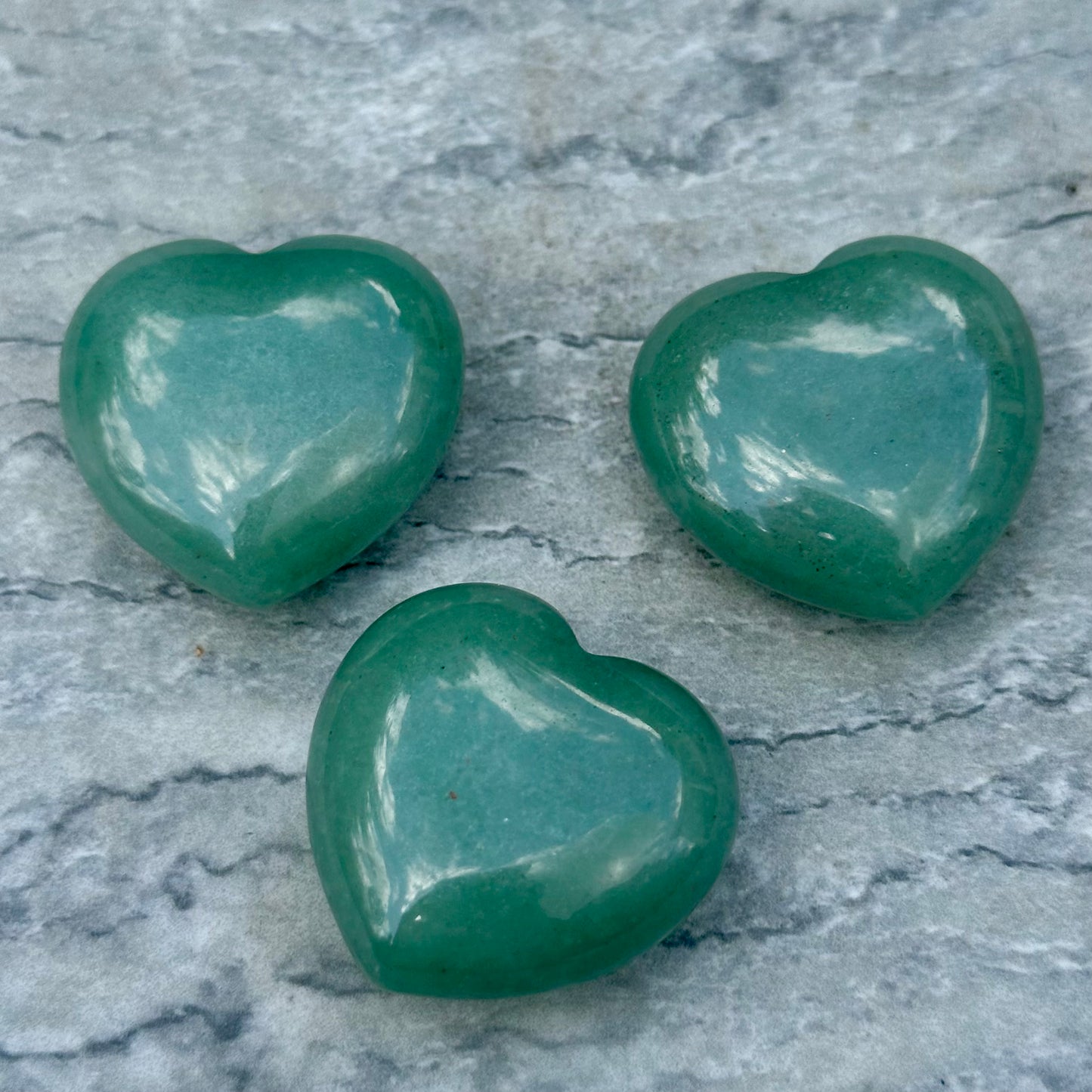 Green Aventurine Mini Hearts