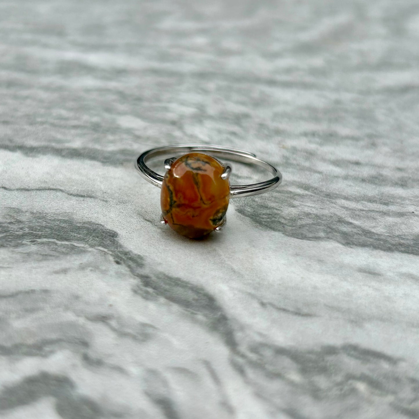 Red Moss Agate & Carnelian Rings