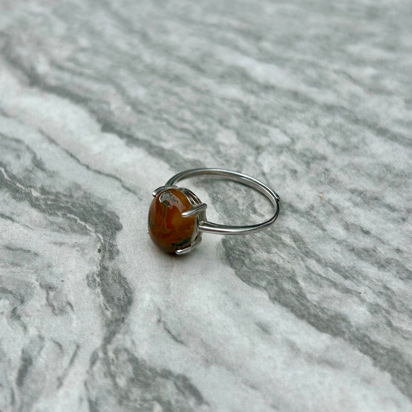 Red Moss Agate & Carnelian Rings