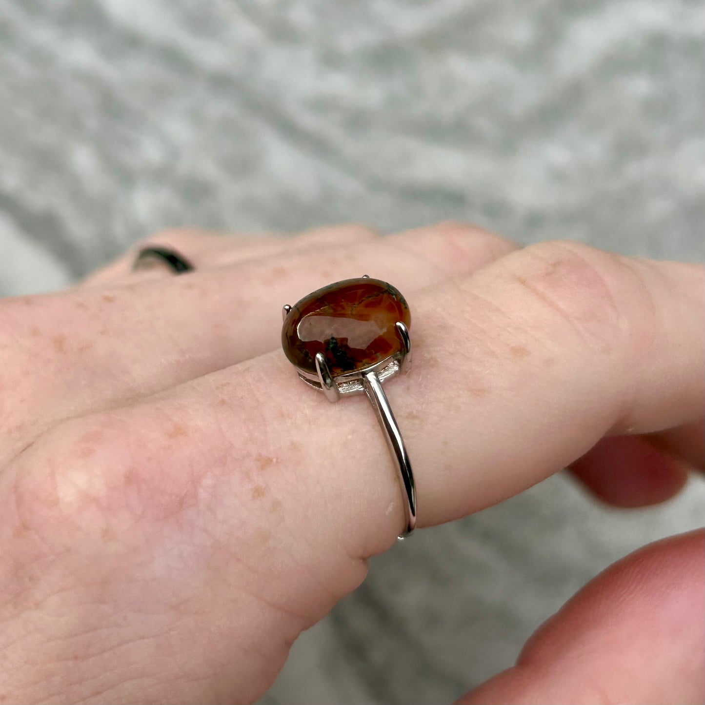 Red Moss Agate & Carnelian Rings