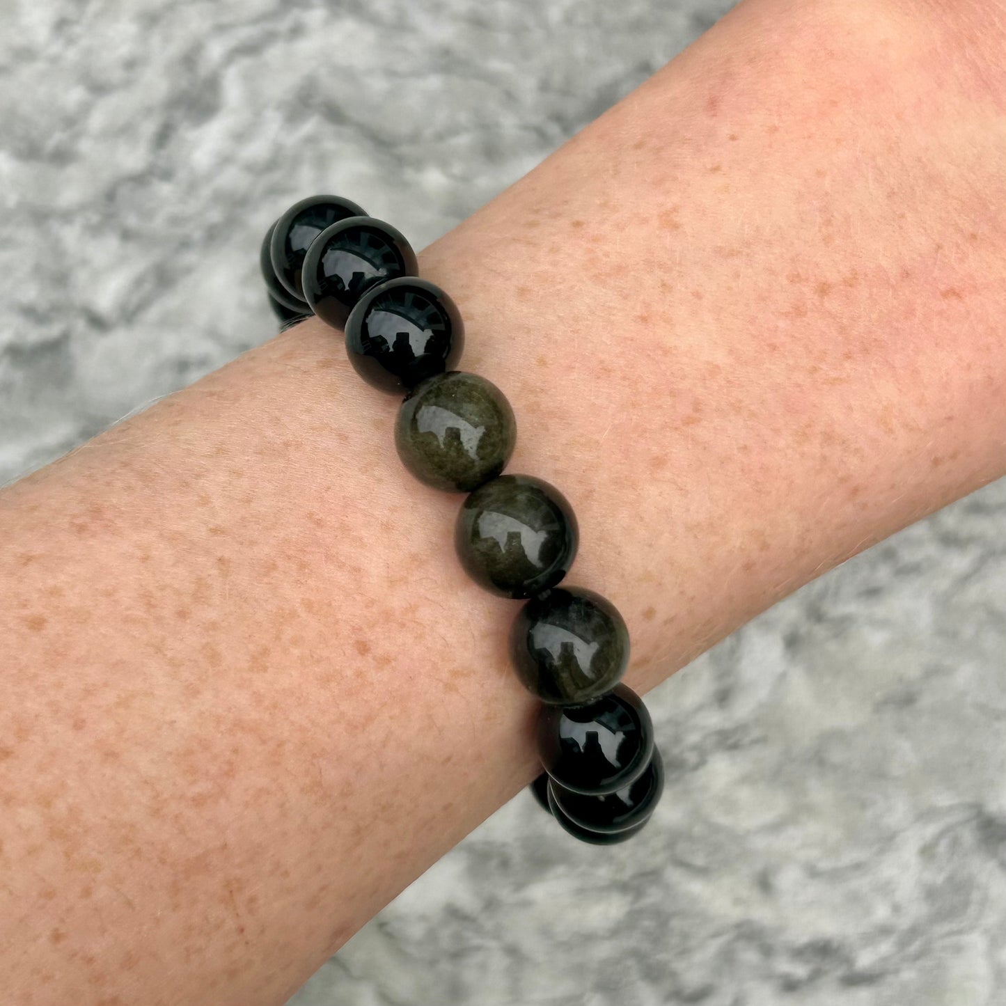 Gold Sheen Obsidian 10mm Bracelet