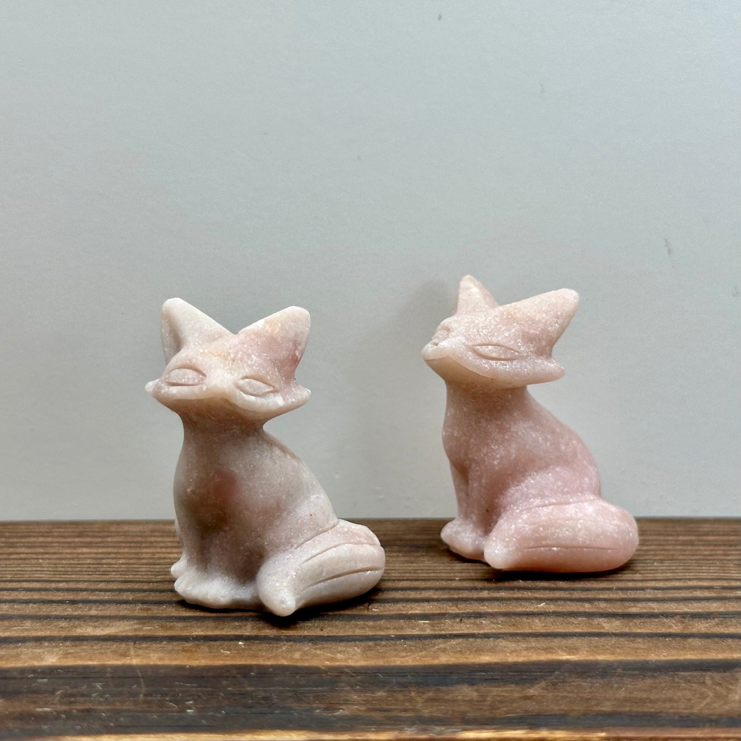 Pink Opal Fox Carving