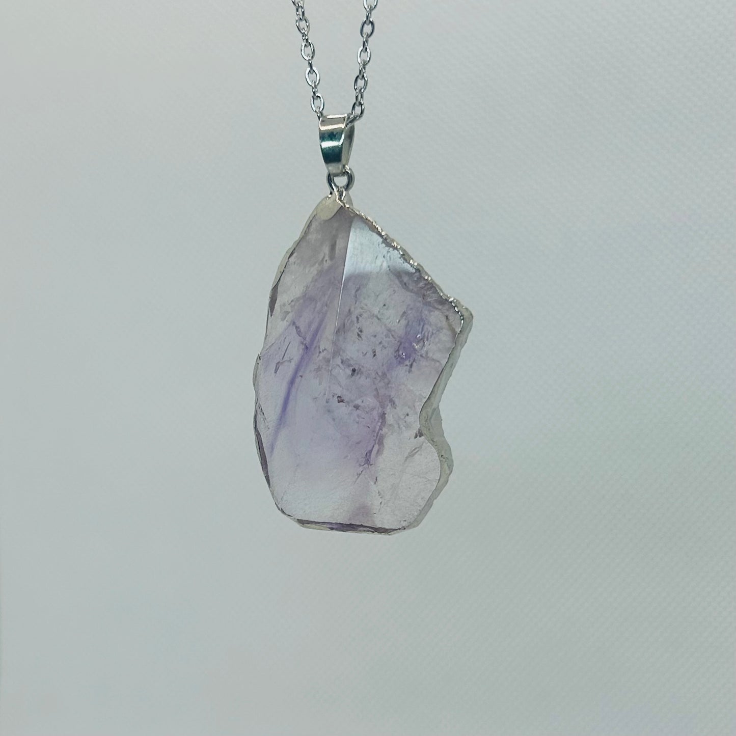 Raw Amethyst Pendant - Plated
