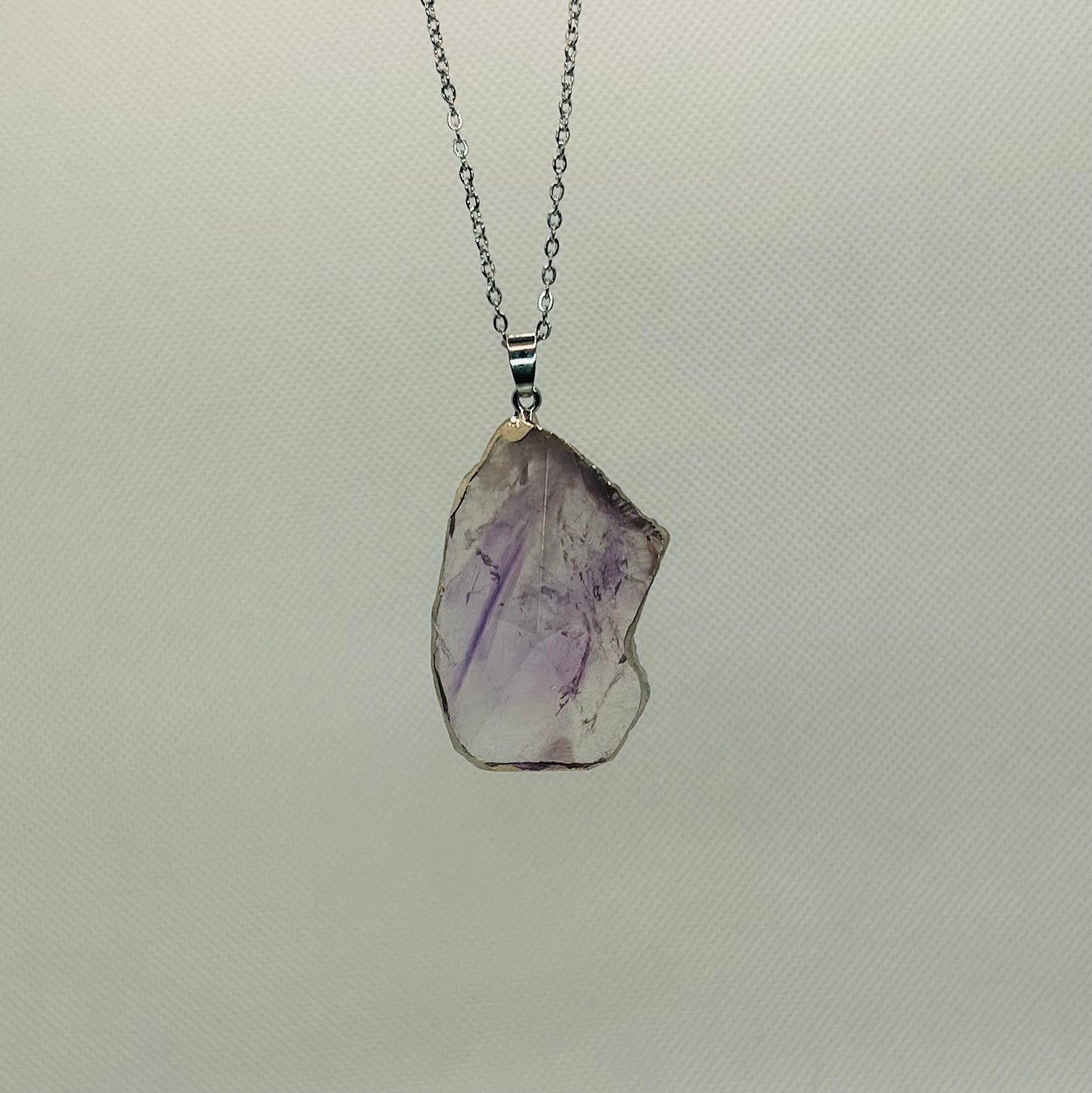 Raw Amethyst Pendant - Plated