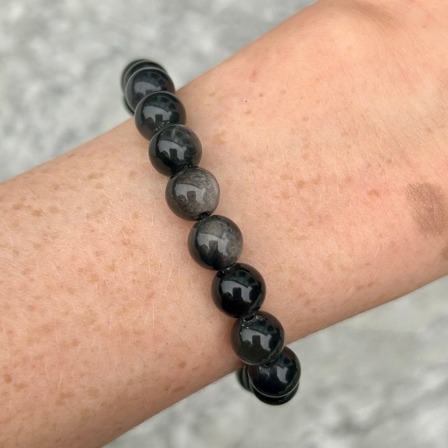 Silver Sheen Obsidian 8mm