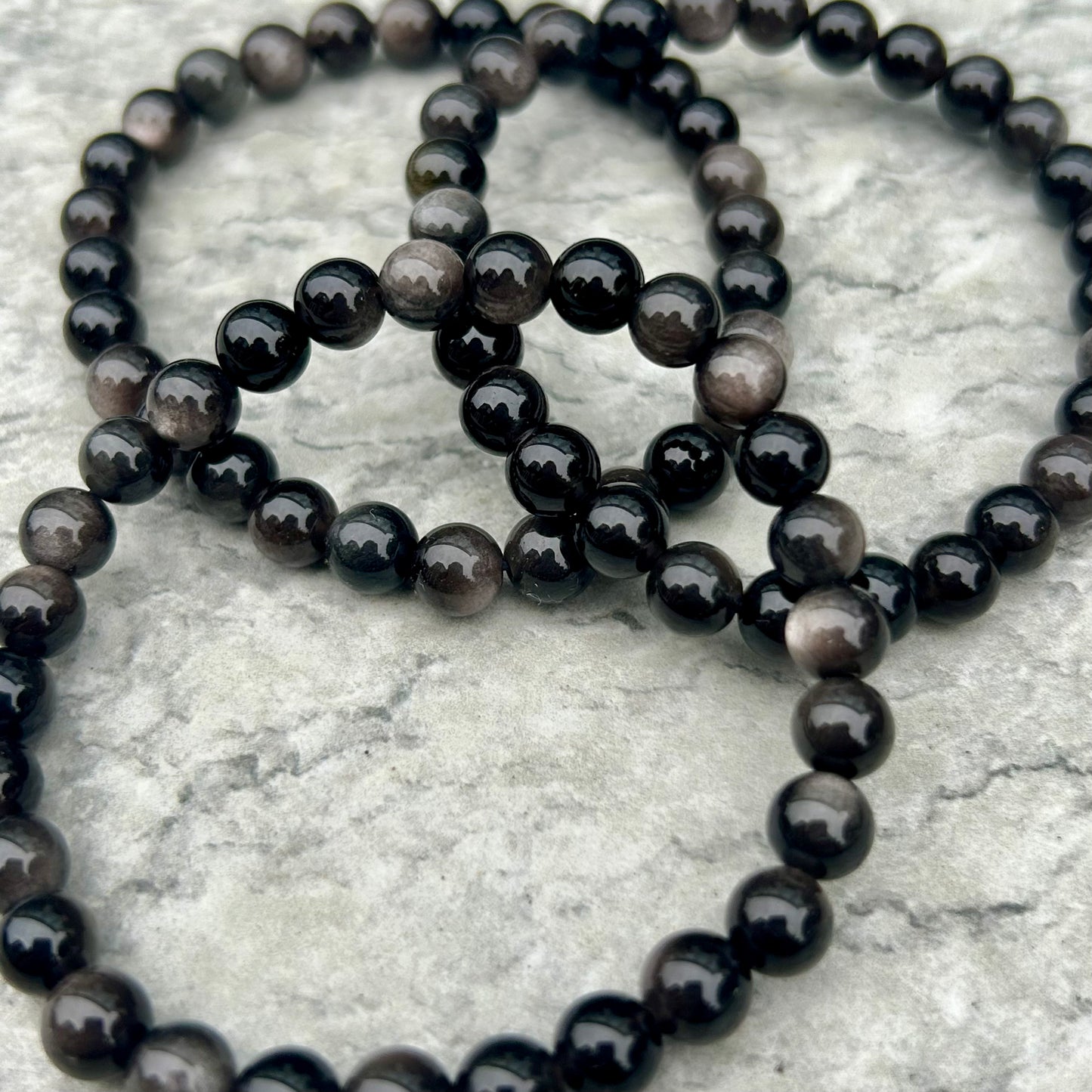 Silver Sheen Obsidian 6mm