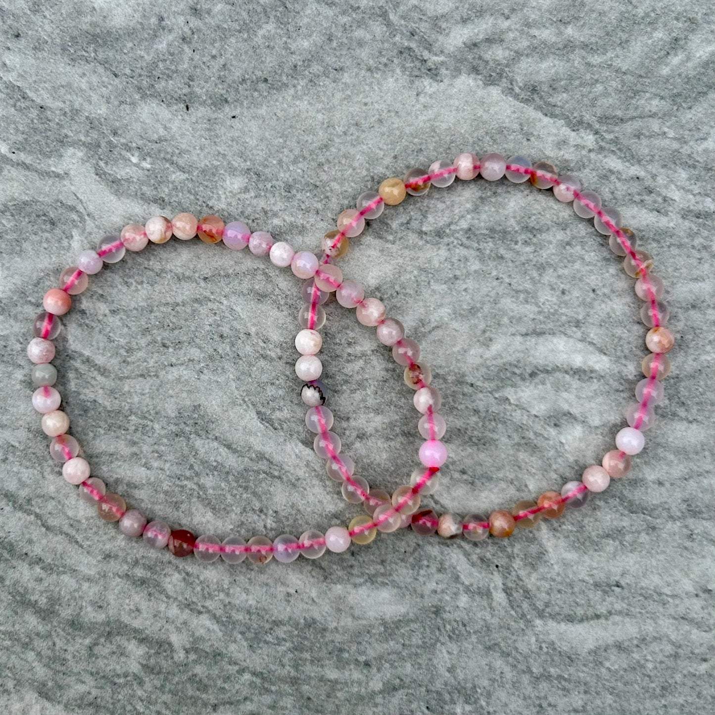 Flower Agate Bracelets 4mm