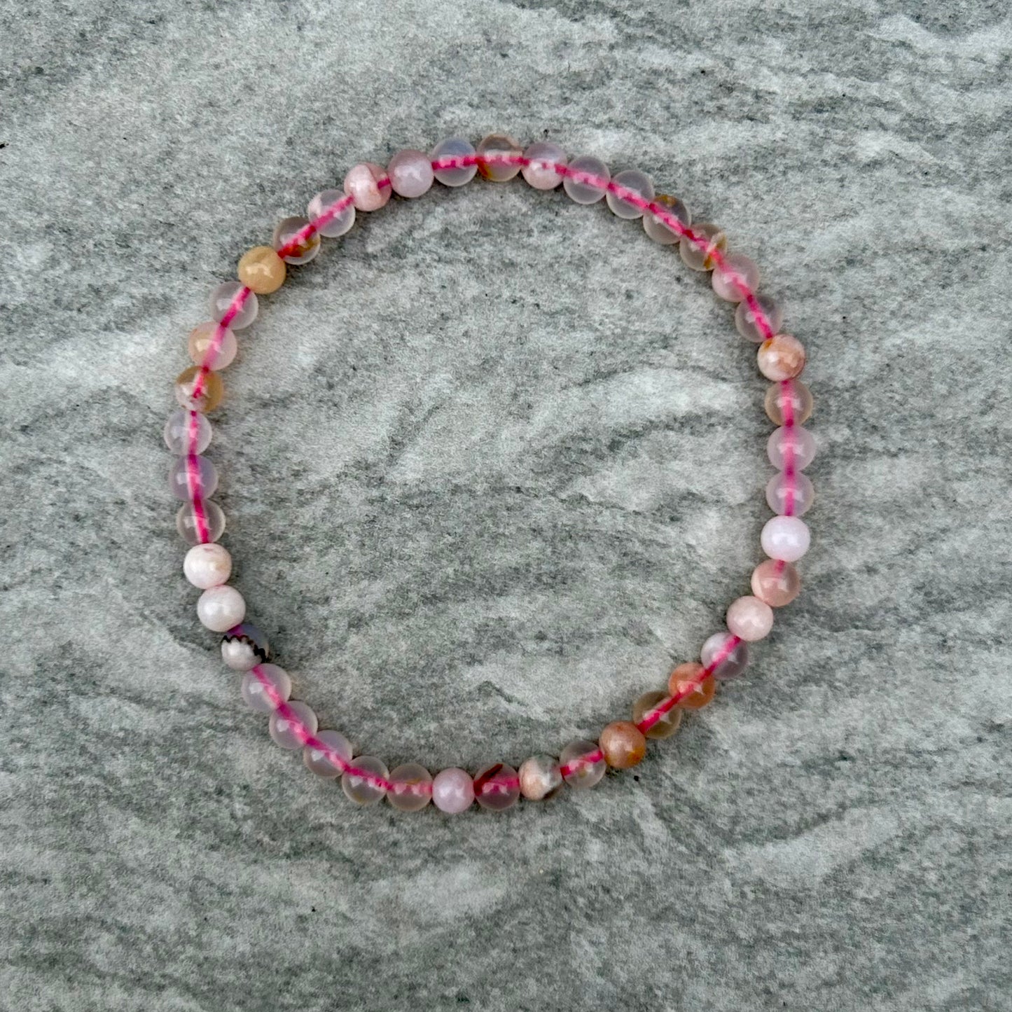 Flower Agate Bracelets 4mm