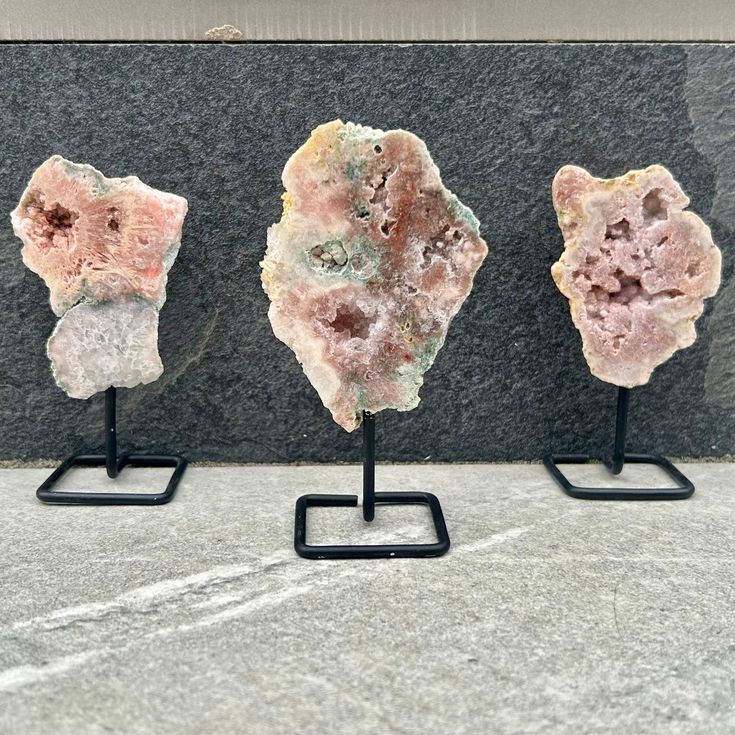 Raw Pink Amethyst On Stand