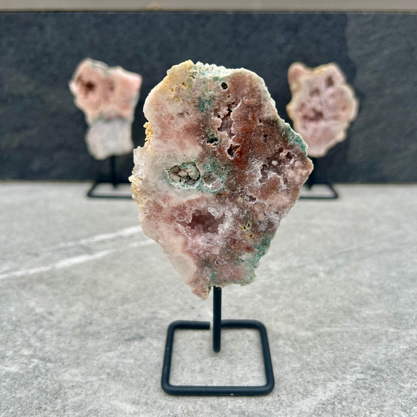 Raw Pink Amethyst On Stand