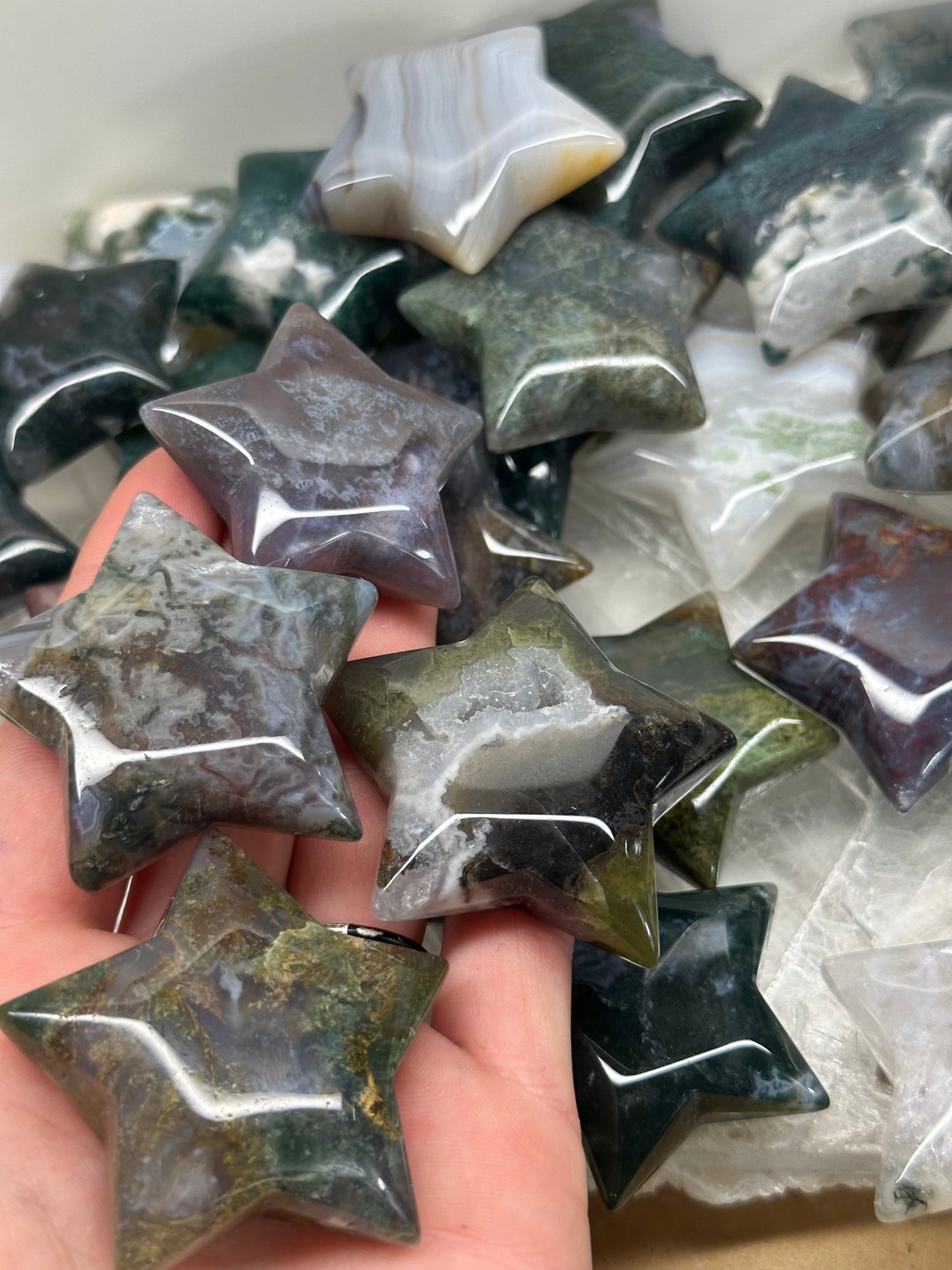Moss Agate Mini Stars