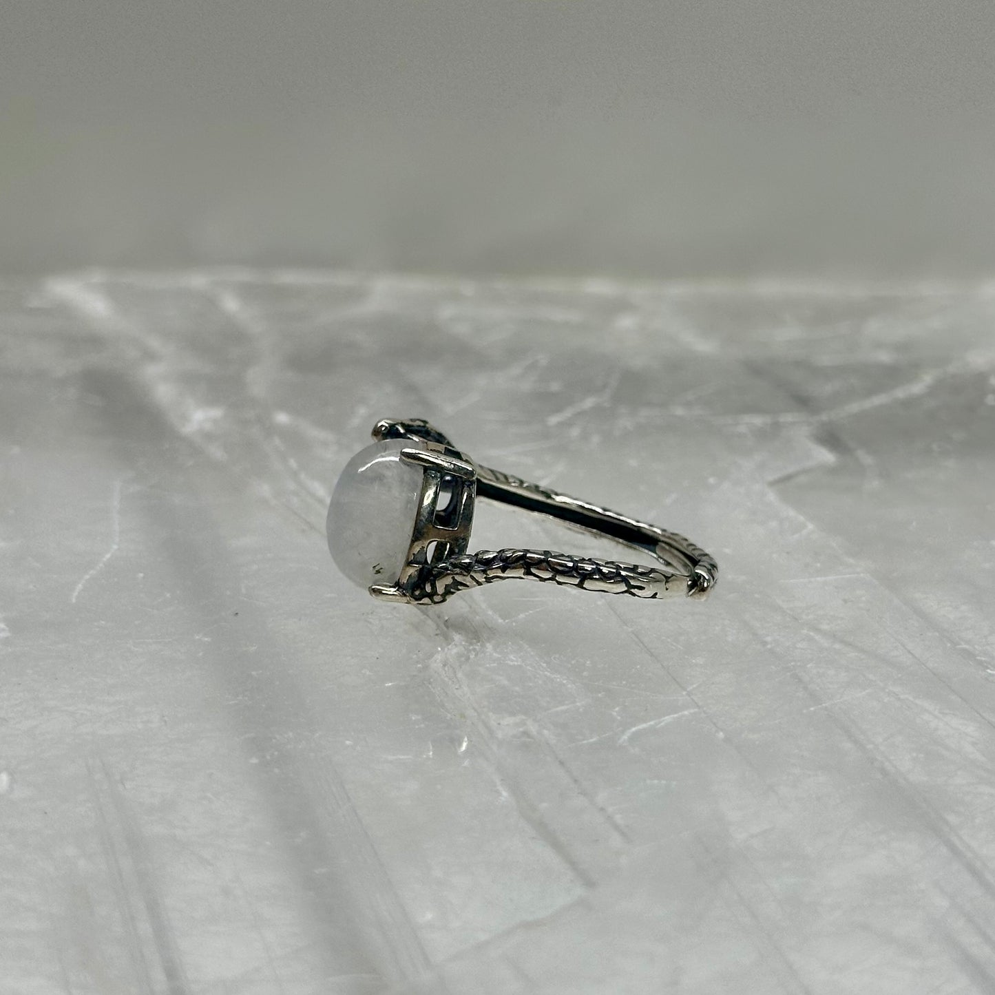 MoonStone 925 Adjustable Ring