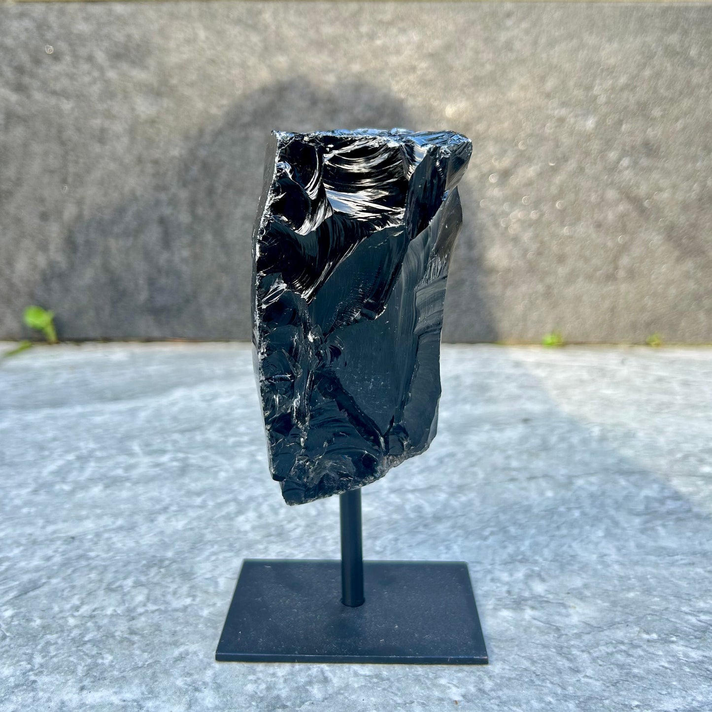 Obsidian Clusters On Stand