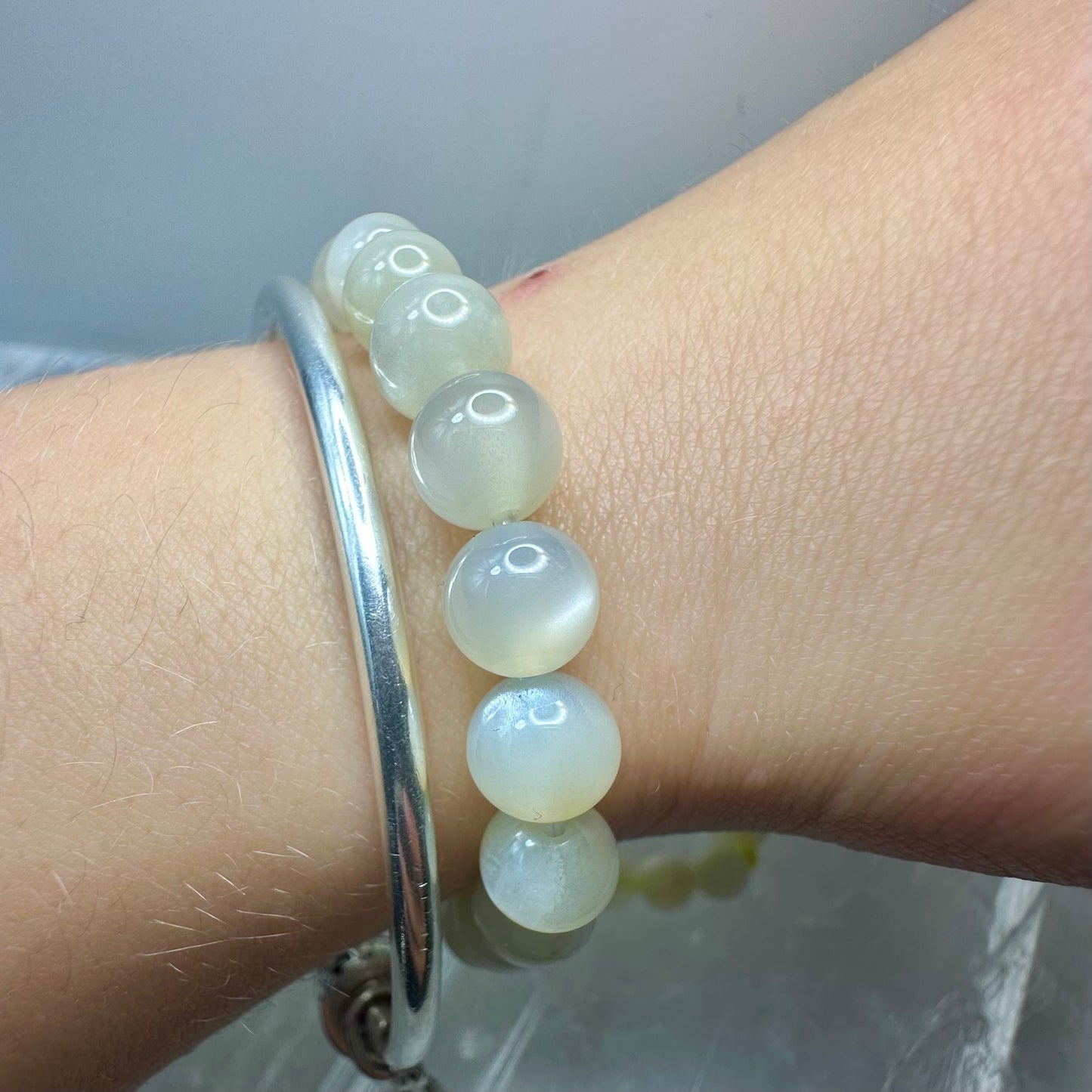 Green Moonstone 8mm Bracelets