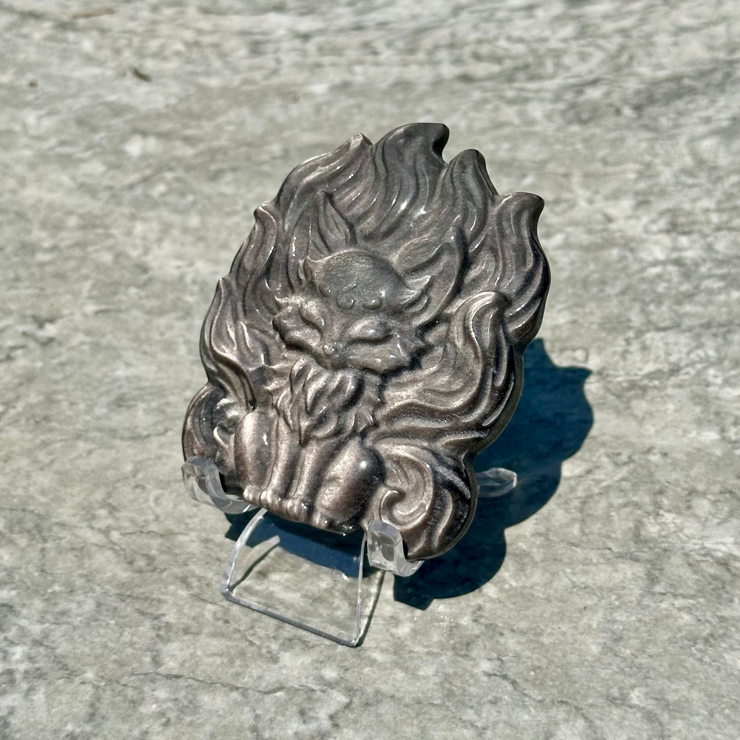 Silver Sheen Obsidian Cat