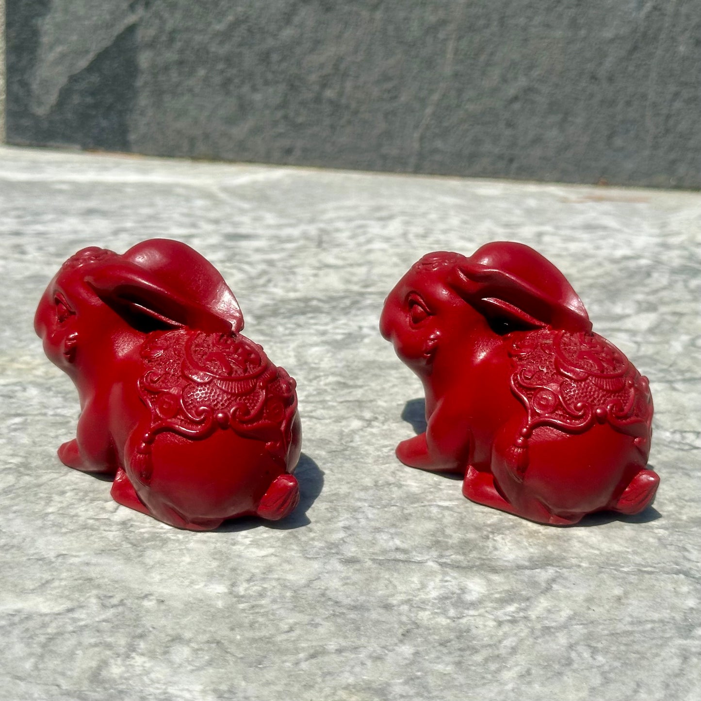 Cinnabar Wealth Rabbit Carving