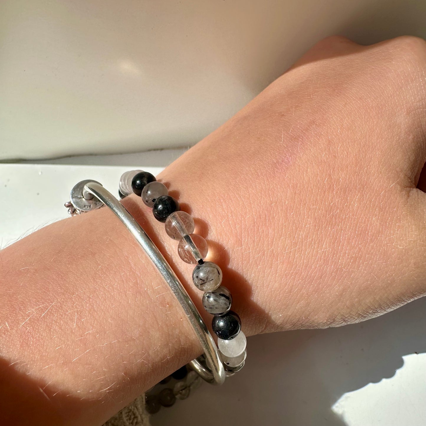 Quartz & Tourmaline 6mm Bracelets