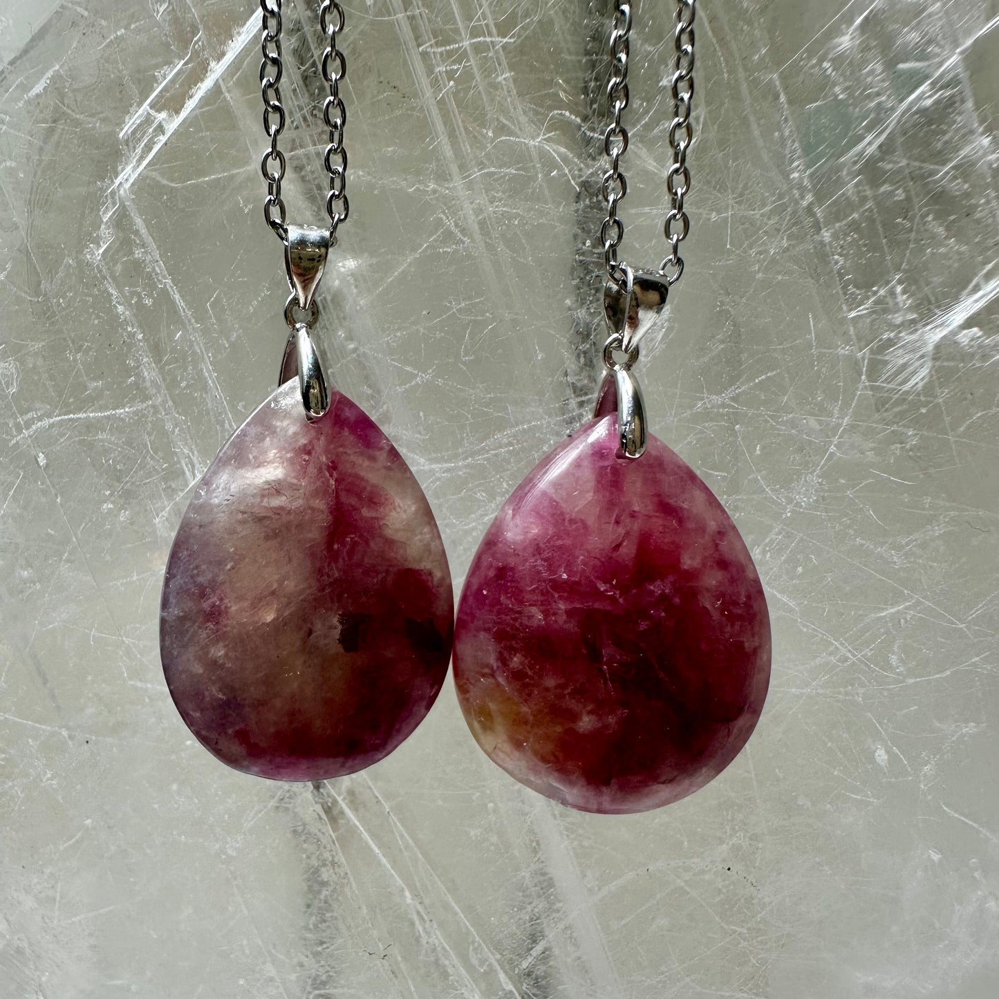 925 Pink Tourmailine Pendants 3cm